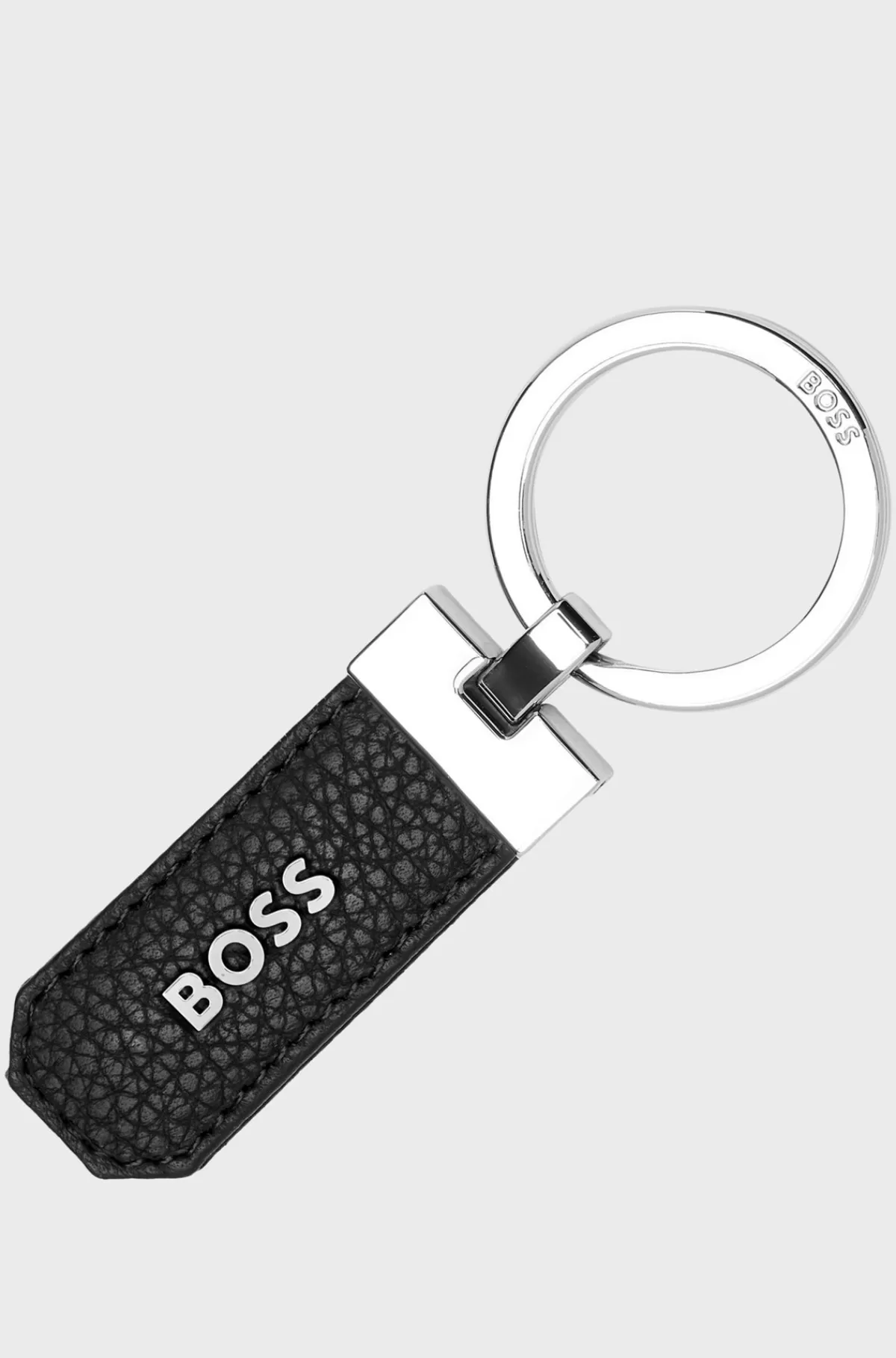 HUGO BOSS Logonøglering I Narvlæder Og Messing Sort Hot