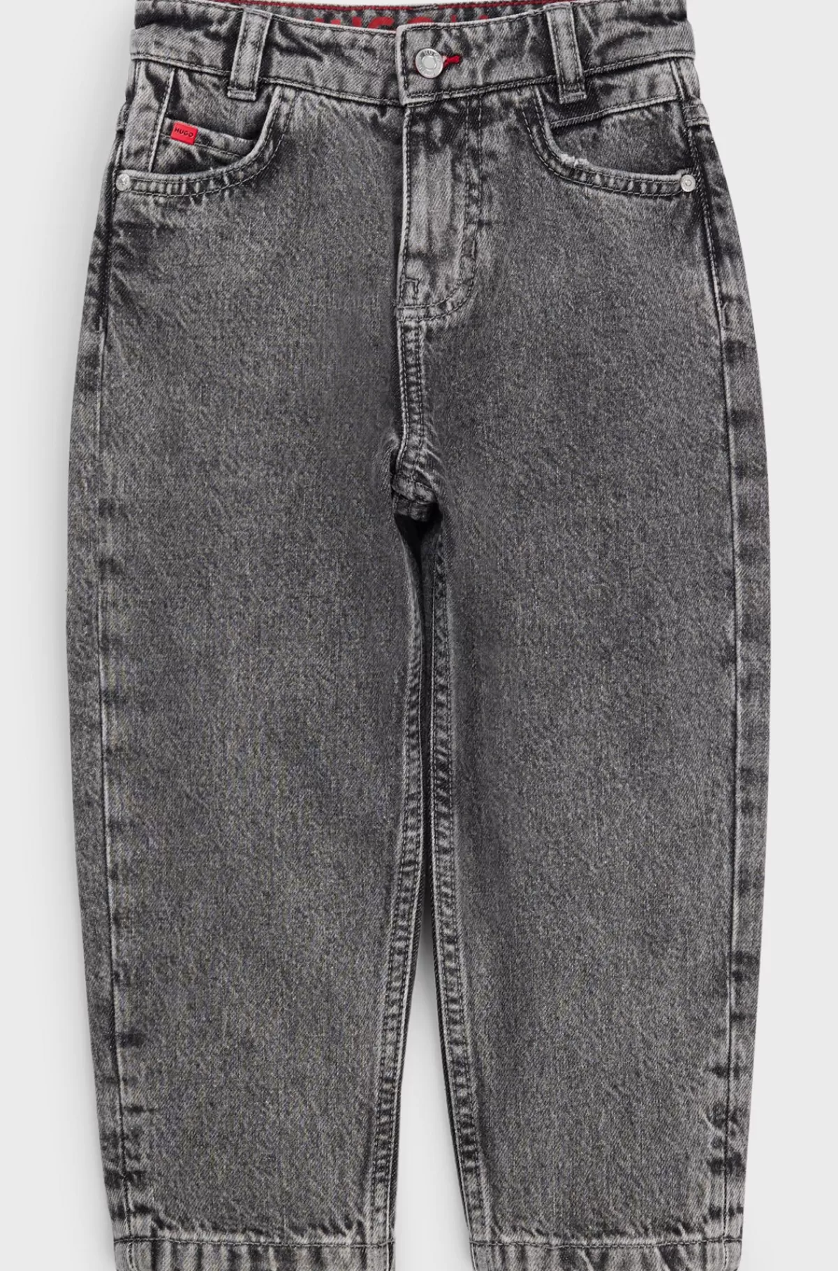 HUGO BOSS Loose Fit Jeans Til Børn I Grå Bomuldsdenim Mønstret Sale