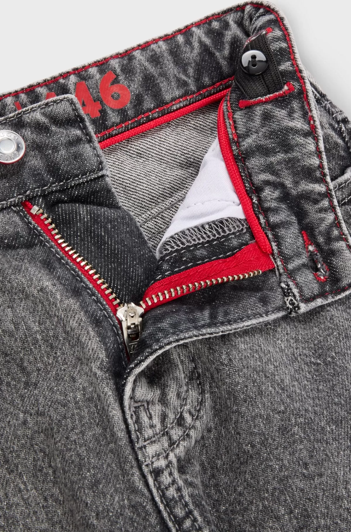 HUGO BOSS Loose Fit Jeans Til Børn I Grå Bomuldsdenim Mønstret Sale