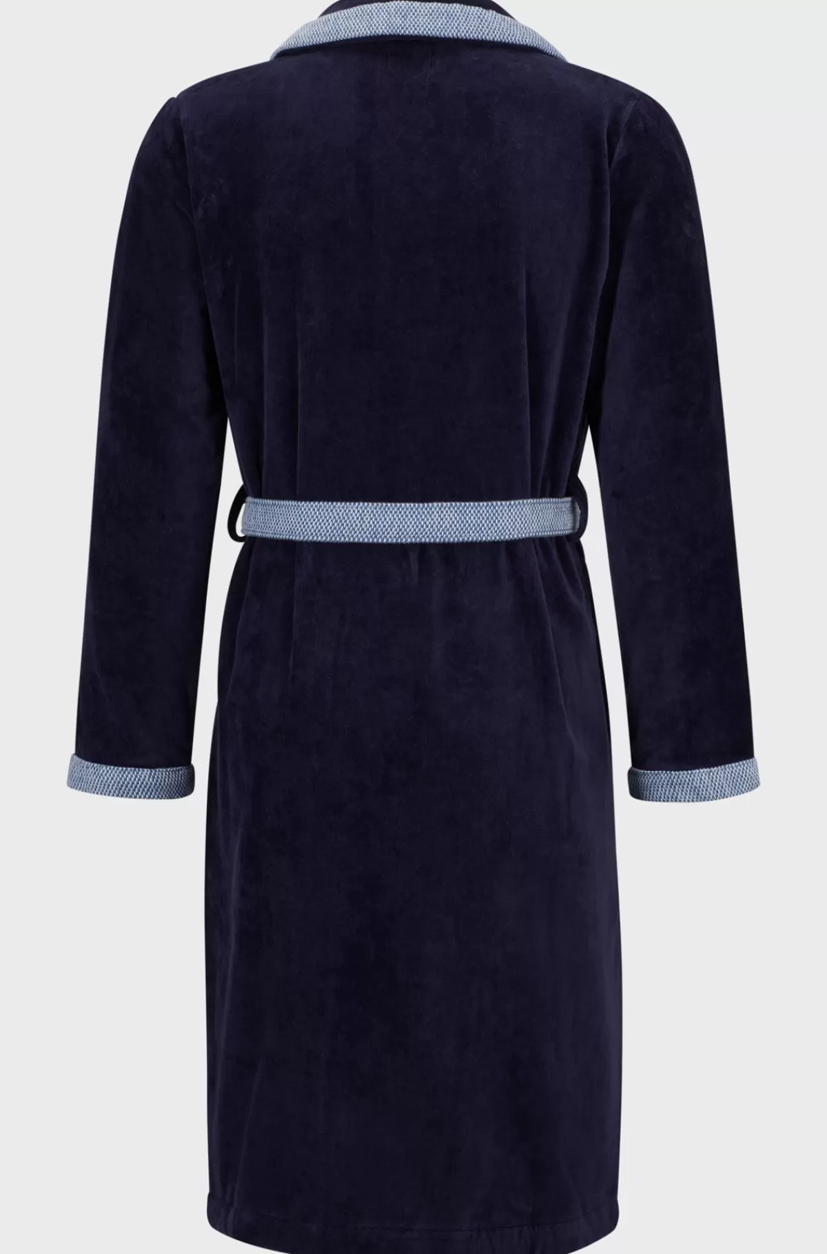 HUGO BOSS Marineblå Morgenkåbe I Bomuldsfløjl Med Broderet Logo Mørkeblå Hot