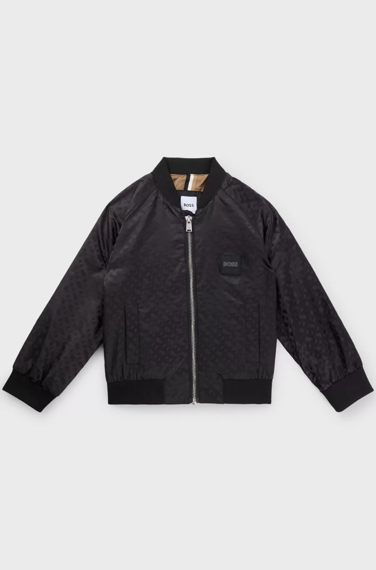 HUGO BOSS Monogramjakke Til Børn Med Logomærke Sort Store