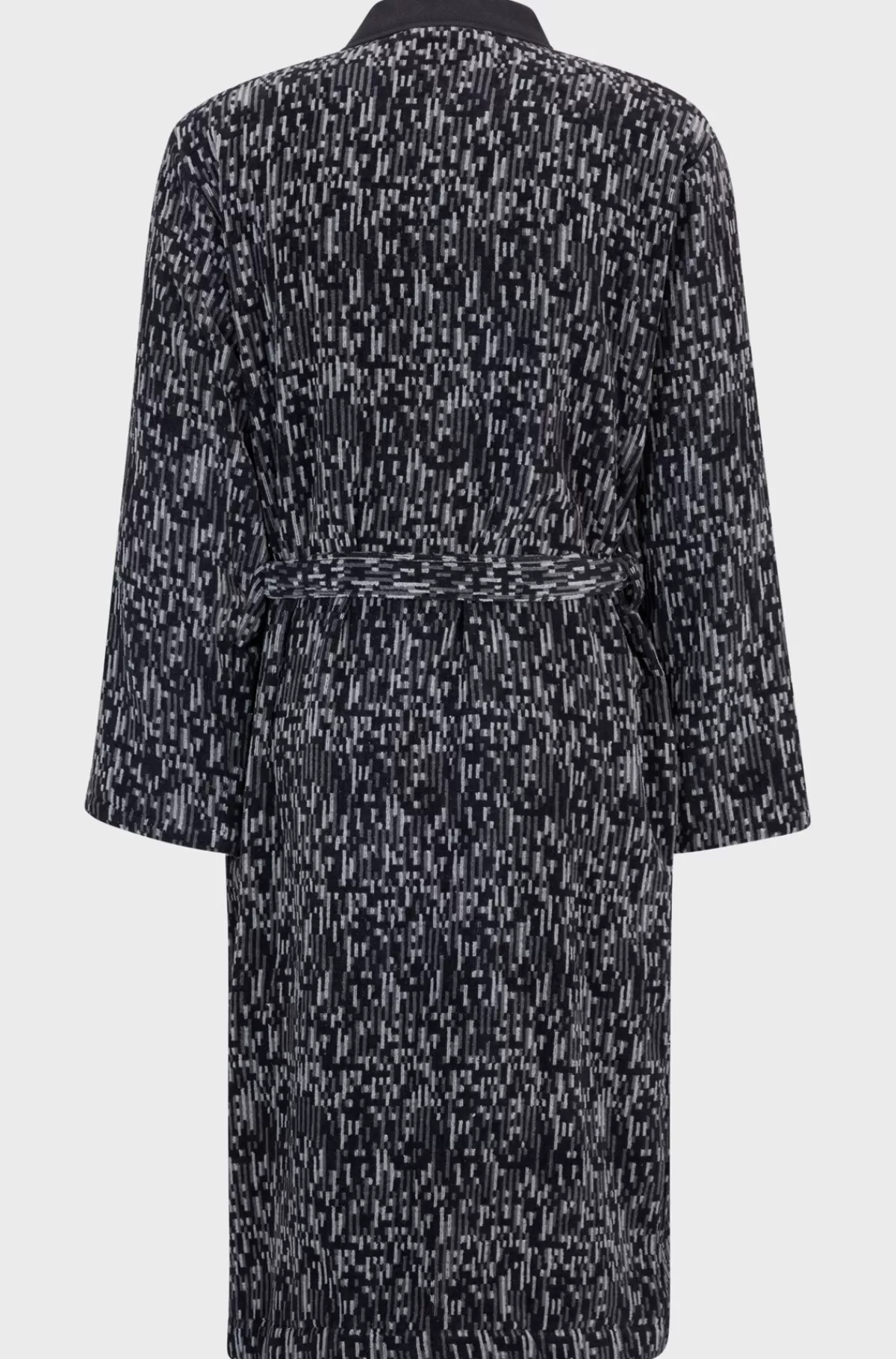 HUGO BOSS Morgenkåbe I Bomuldsjacquard Med Broderet Logo Mørkegrå Fashion