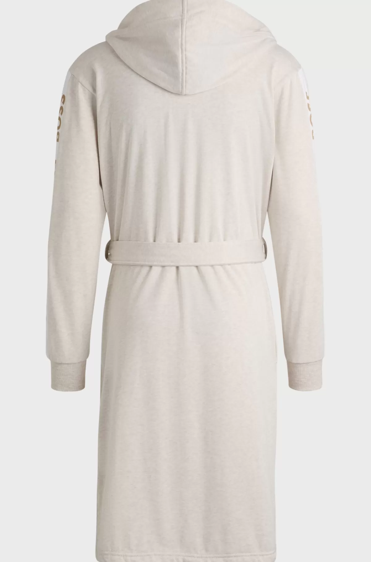 HUGO BOSS Morgenkåbe Med Hætte Og ærmer Med Printet Logo Lys beige Online