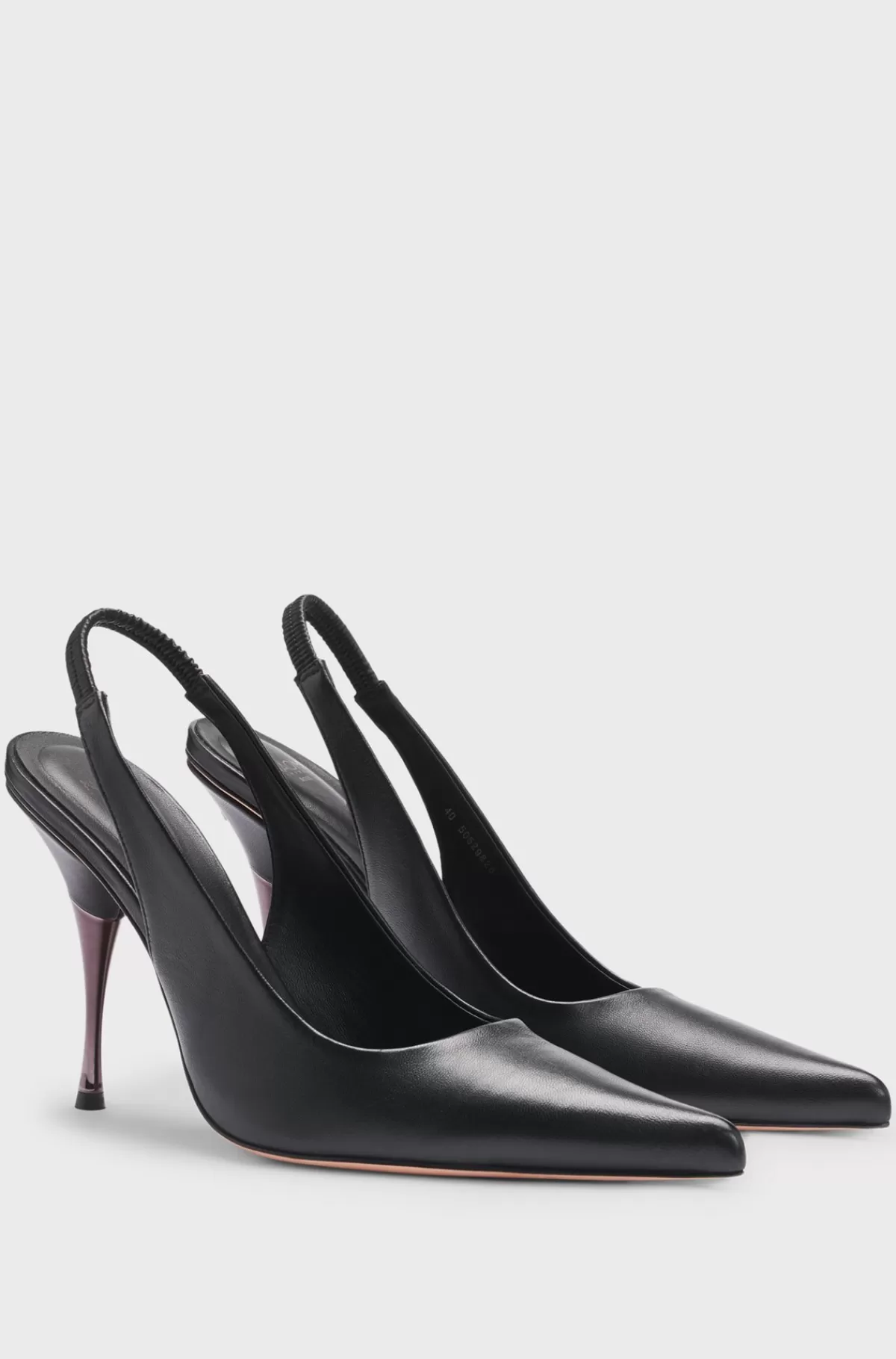 HUGO BOSS NAOMI X BOSS-slingback-pumps I Glat Læder Sort Discount