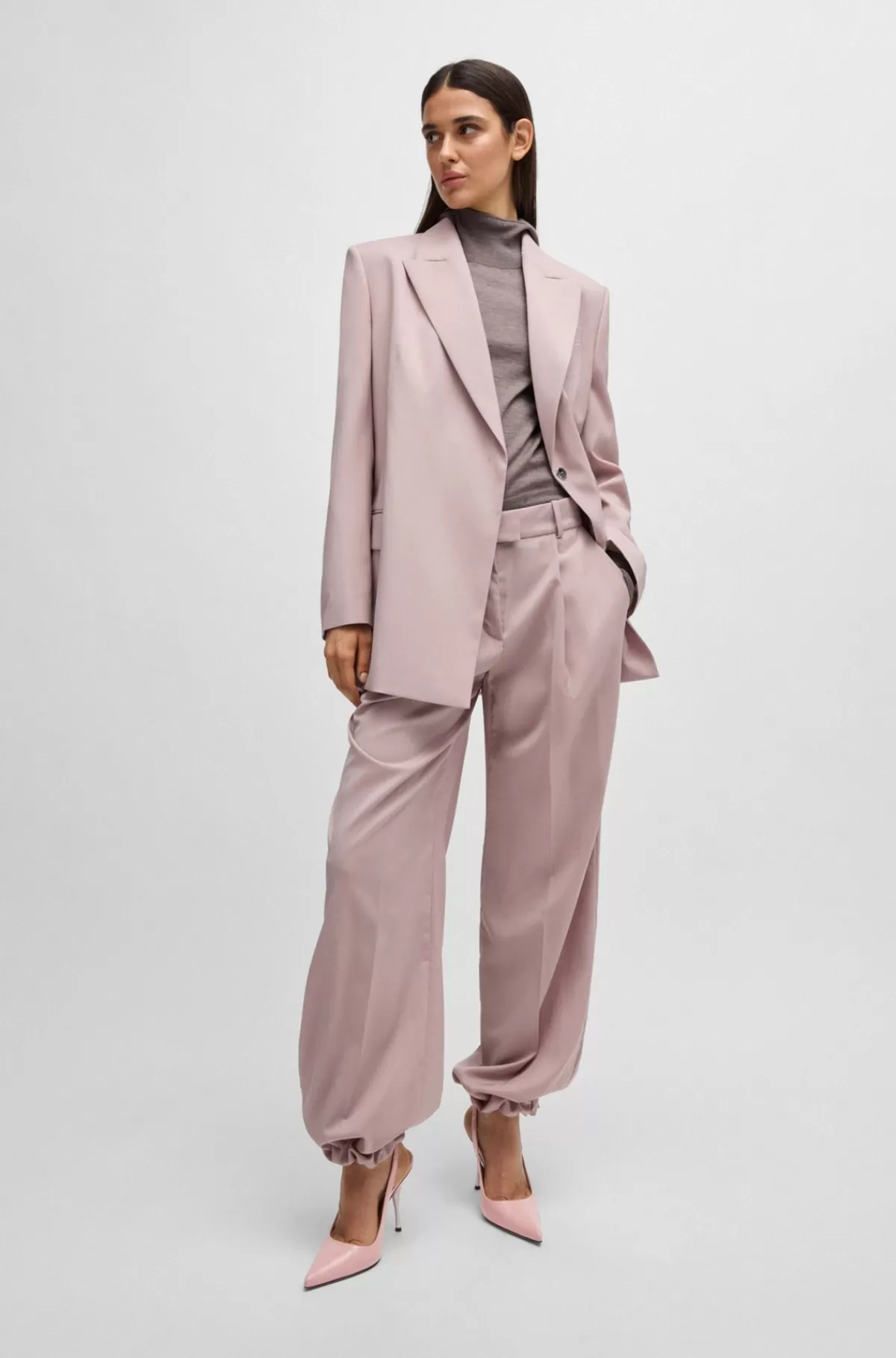 HUGO BOSS NAOMI X BOSS-slingback-pumps I Glat Læder Lys pink Outlet