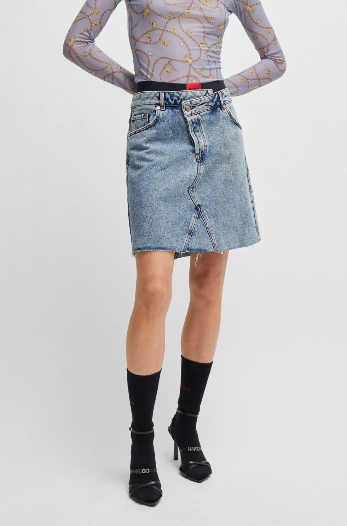 HUGO BOSS Nederdel Med Regular Fit Af Kvarts Denim Blå Sale