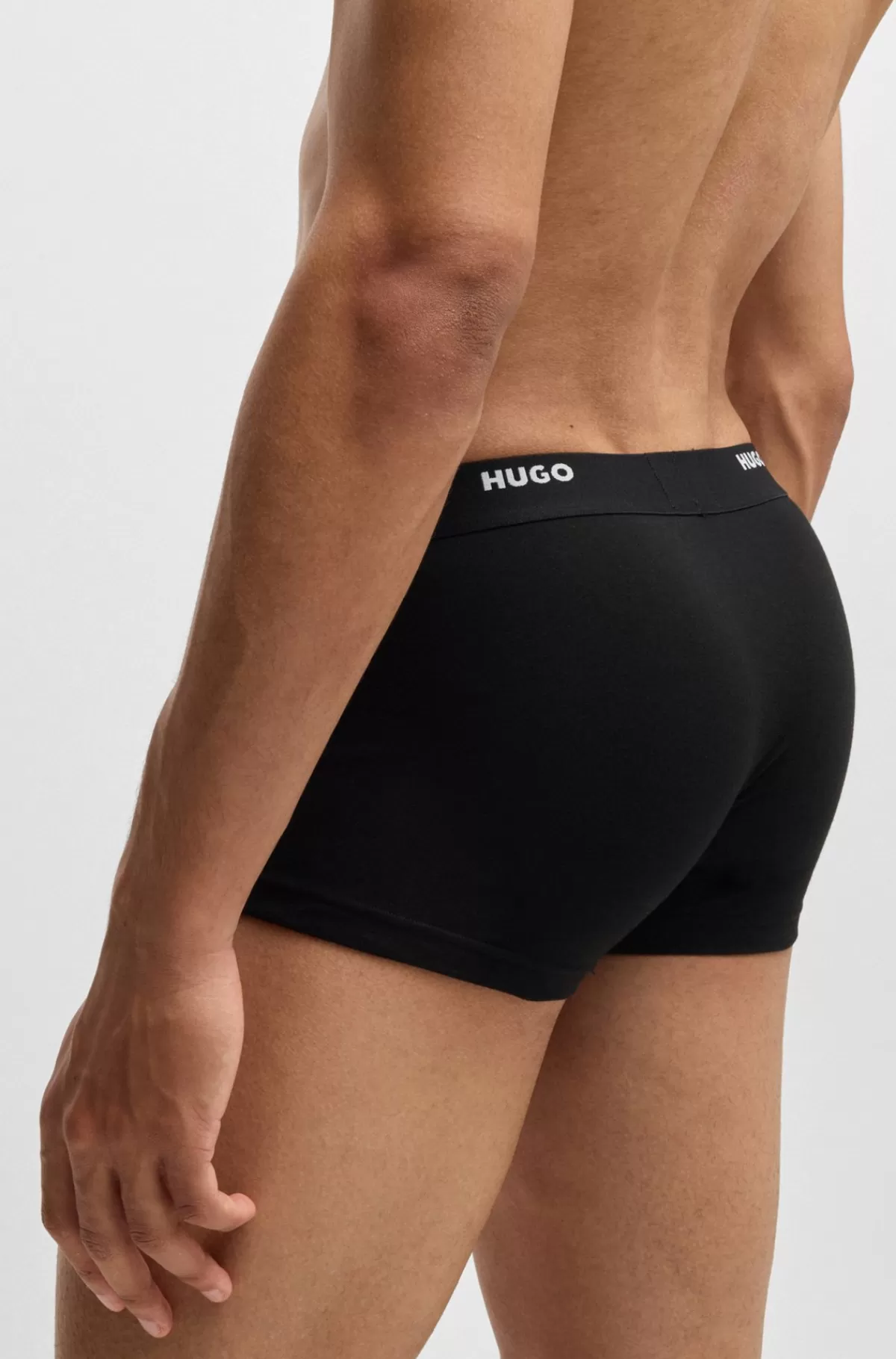 HUGO BOSS Pakke Med Fem Par Underbukser I Bomuld Med Stræk Og Logolinning Sort Outlet