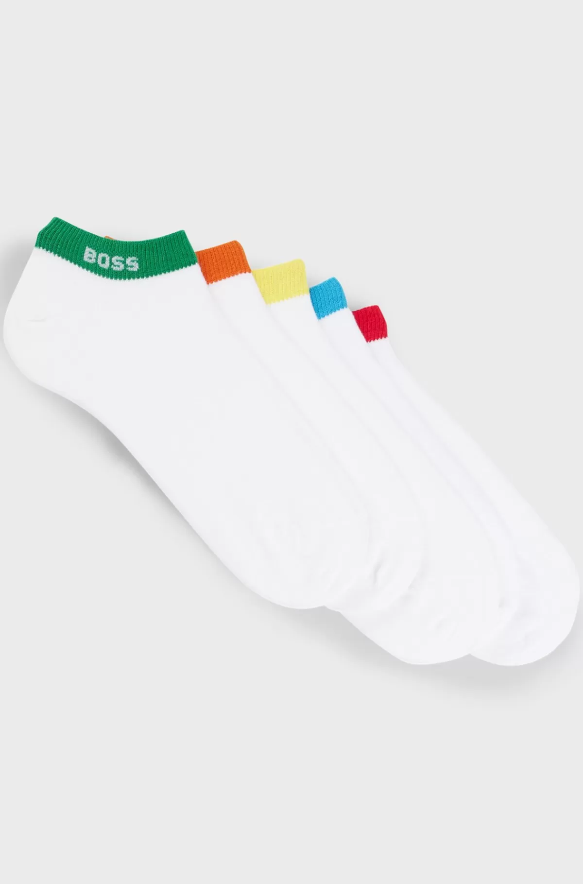 HUGO BOSS Pakke Med Fem Par Unisex-ankelstrømper Med Mærke På Manchetterne Hvid Hot