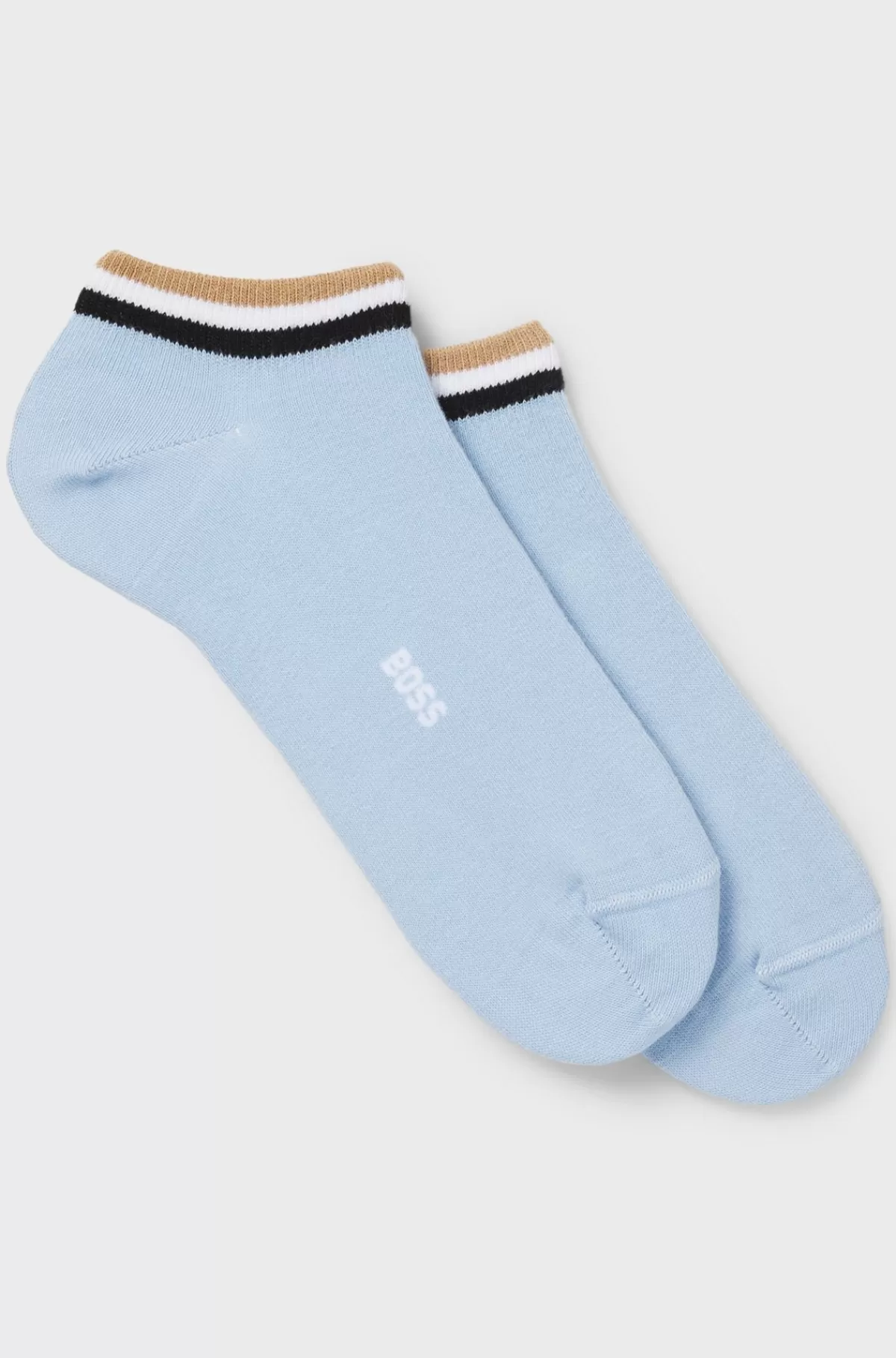 HUGO BOSS Pakke Med To Par Ankelsokker Med Signaturstriber Lyseblå Cheap