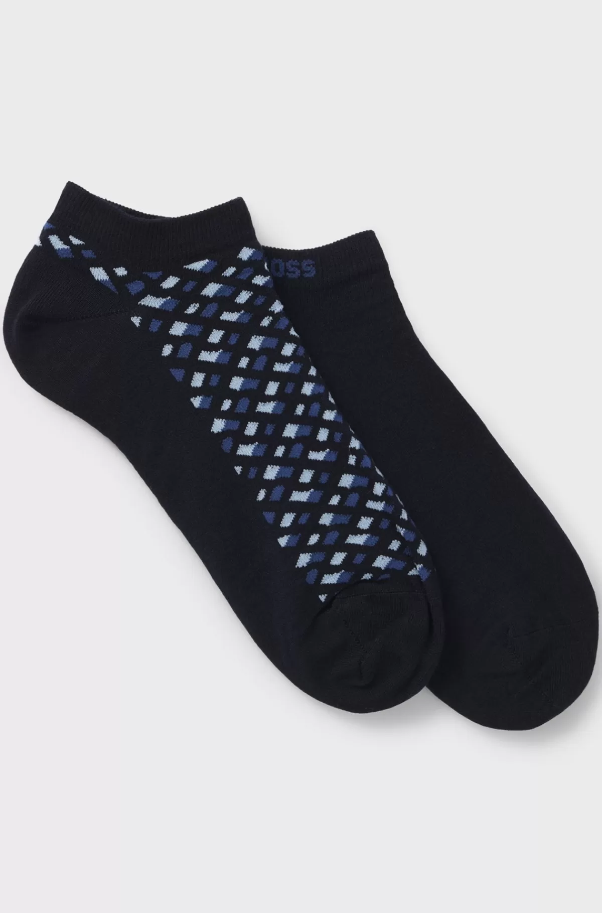 HUGO BOSS Pakke Med To Par Ankelstrømper I En Bomuldsblanding Blå Shop