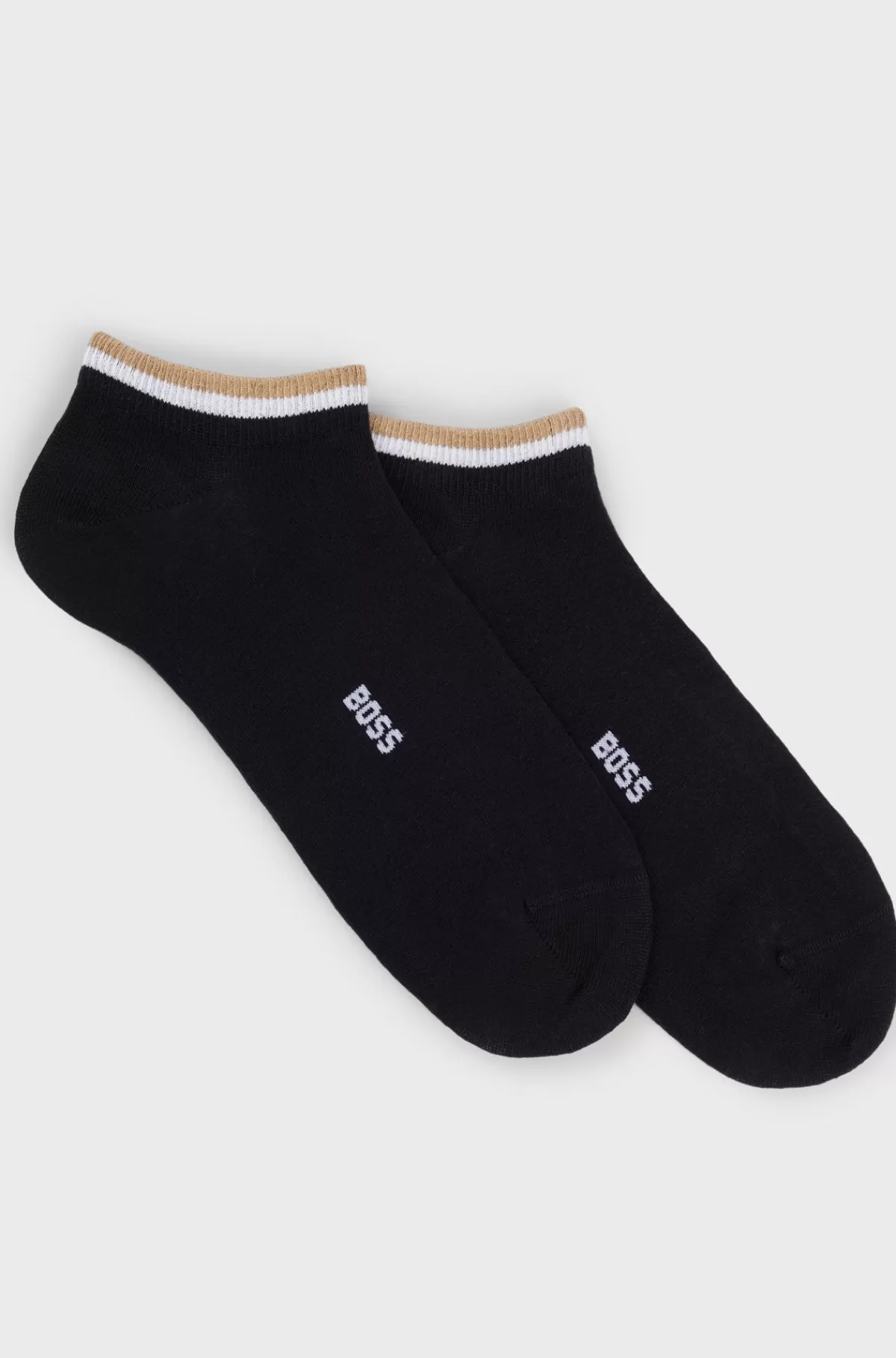 HUGO BOSS Pakke Med To Par Ankelstrømper Med Signaturstribe Sort Hot