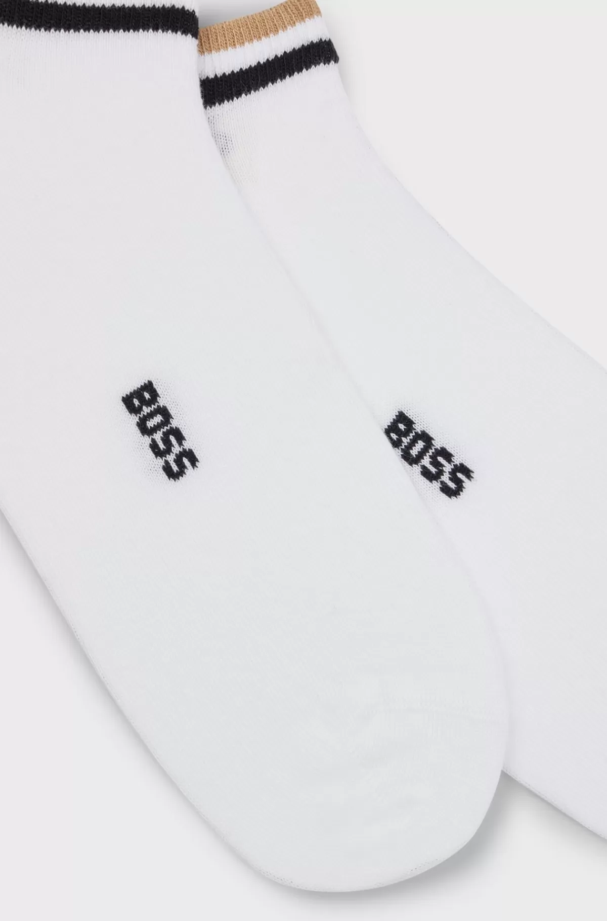 HUGO BOSS Pakke Med To Par Ankelstrømper Med Signaturstribe Hvid Clearance