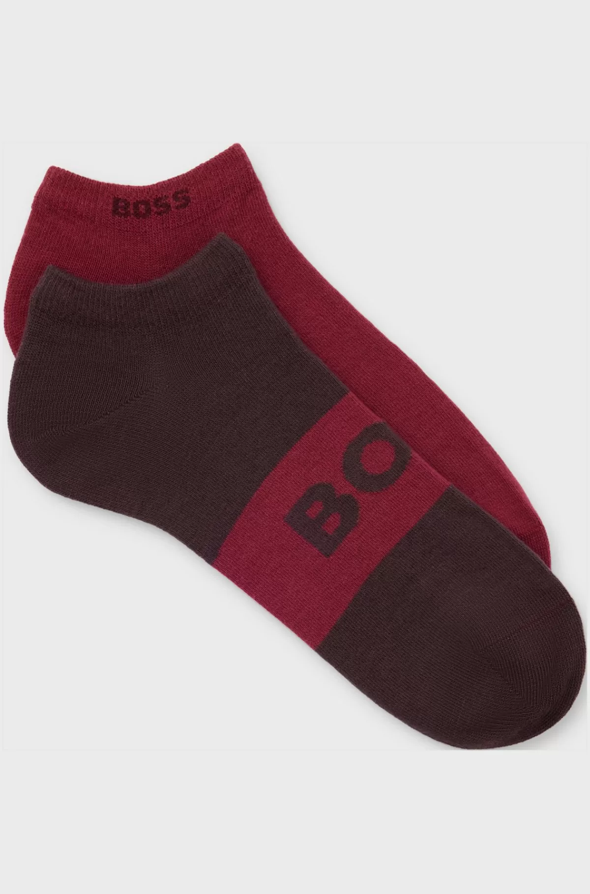 HUGO BOSS Pakke Med To Par Sokker Med Ankellængde Og Logo Mørkerød Clearance