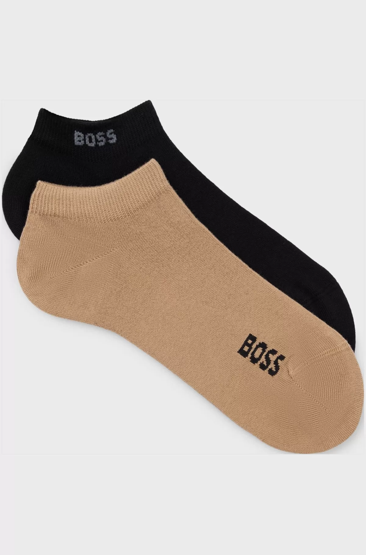 HUGO BOSS Pakke Med To Par Sokker Med Ankellængde Og Logo Beige Fashion
