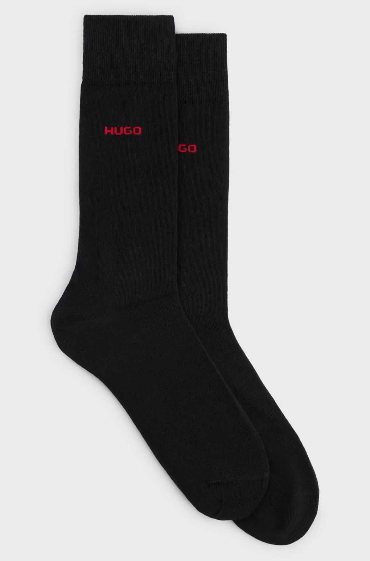 HUGO BOSS Pakke Med To Par Strømper I Stof Med Stræk I Almindelig Længde Sort New