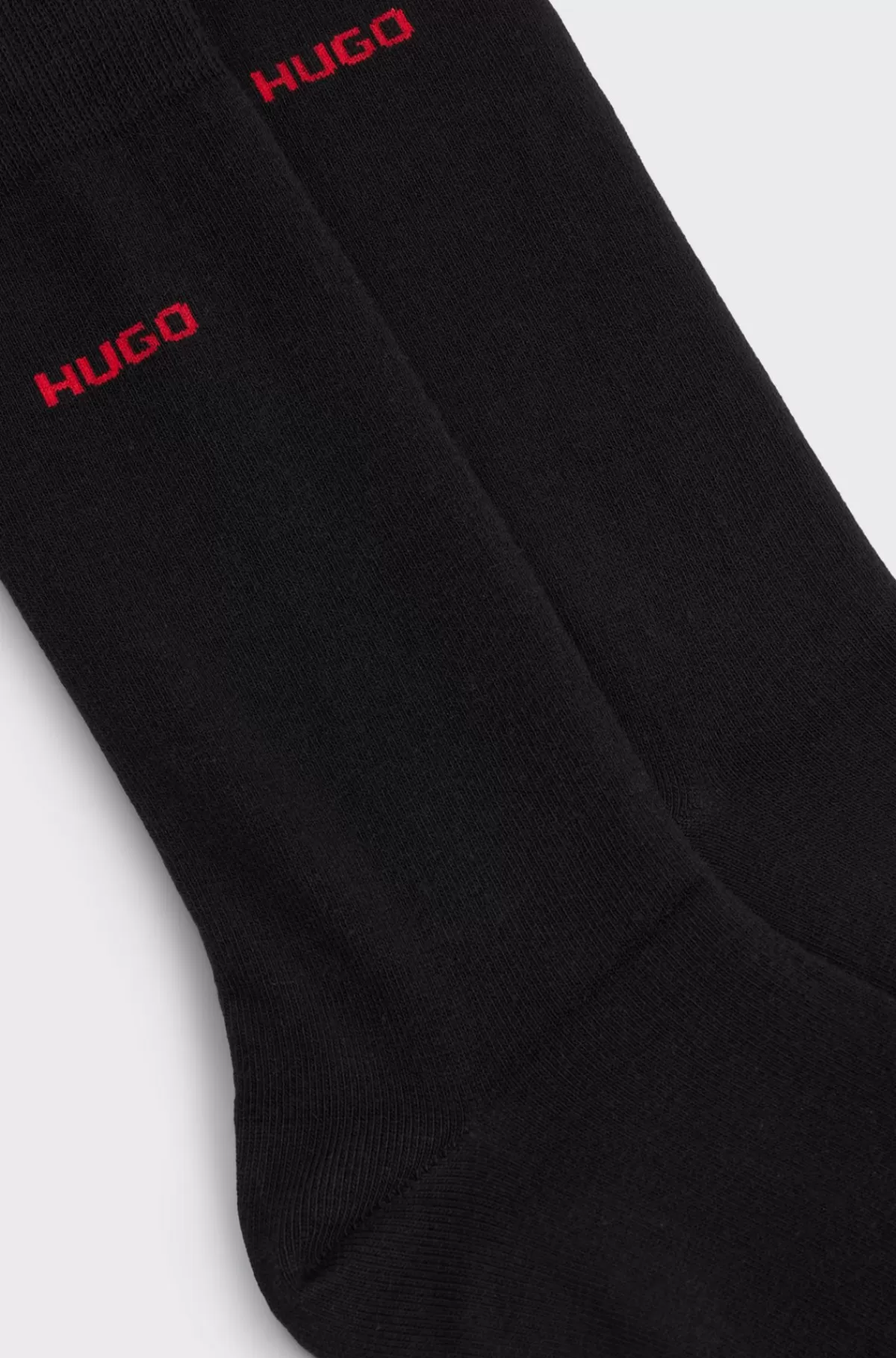 HUGO BOSS Pakke Med To Par Strømper I Stof Med Stræk I Almindelig Længde Sort New