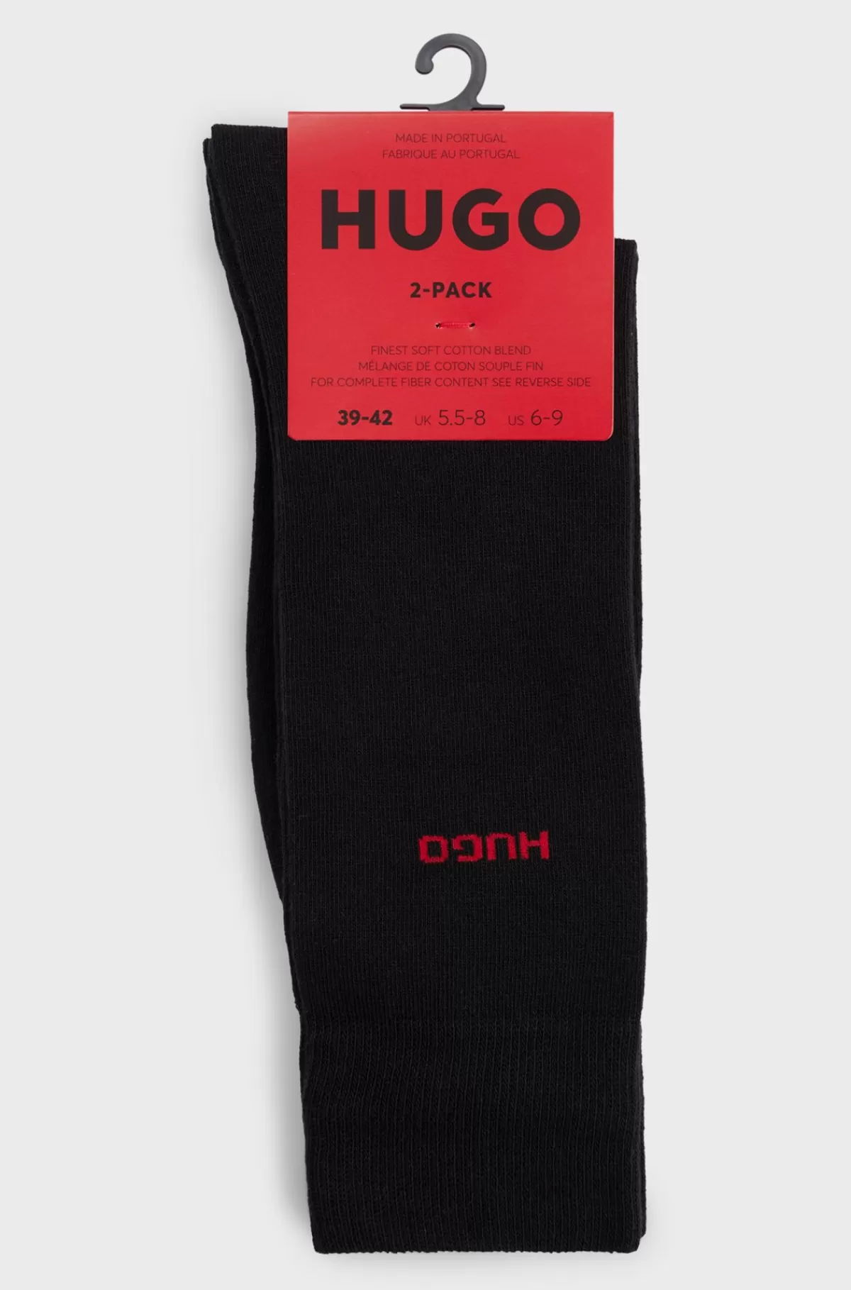 HUGO BOSS Pakke Med To Par Strømper I Stof Med Stræk I Almindelig Længde Sort New