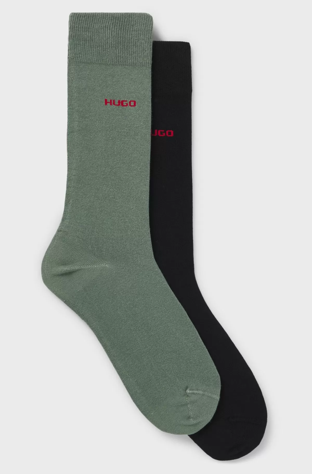 HUGO BOSS Pakke Med To Sæt Strømper I En Bomuldsblanding Sort/grøn Flash Sale