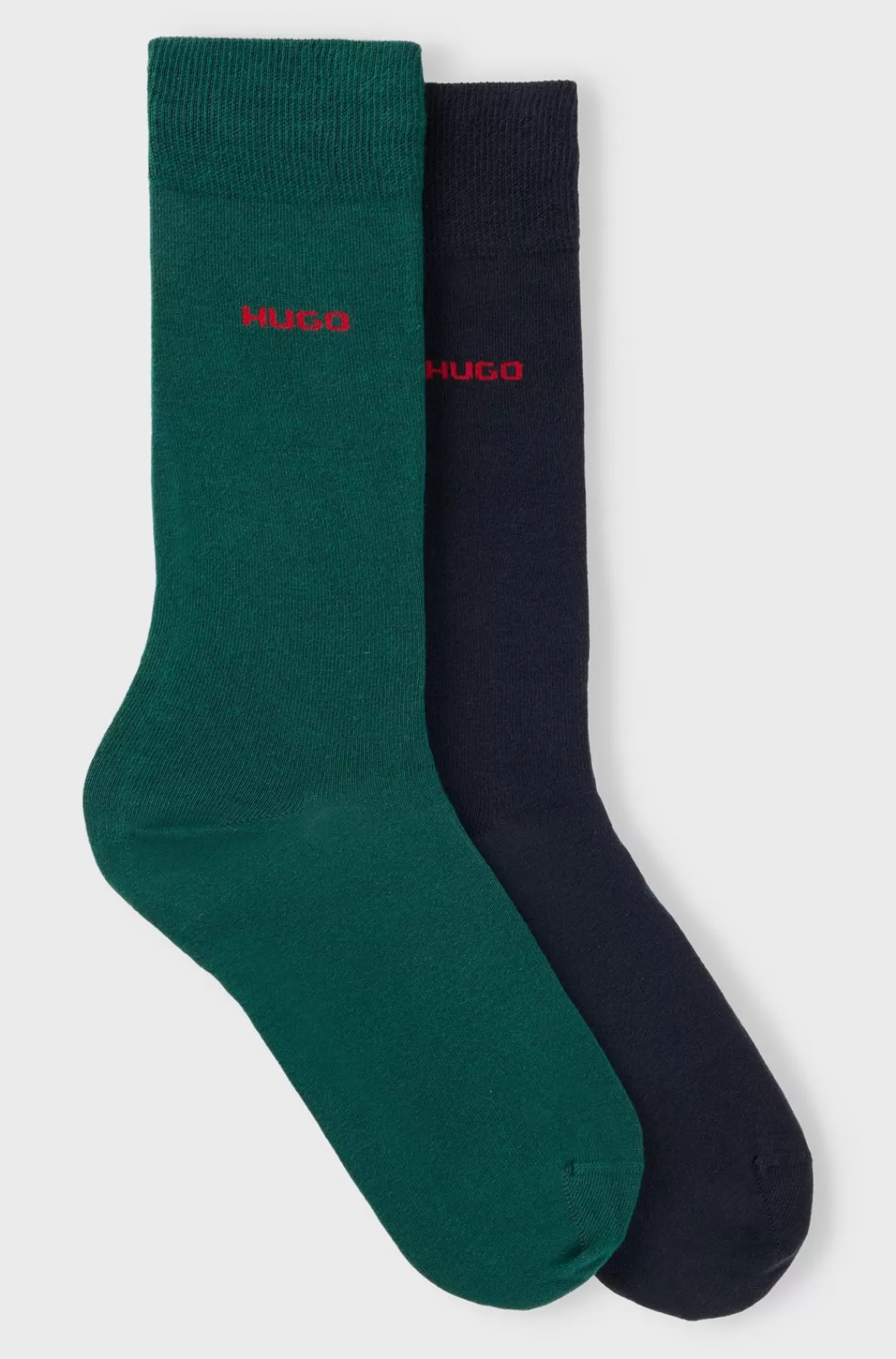 HUGO BOSS Pakke Med To Sæt Strømper I En Bomuldsblanding Mørkegrøn/blå Best Sale