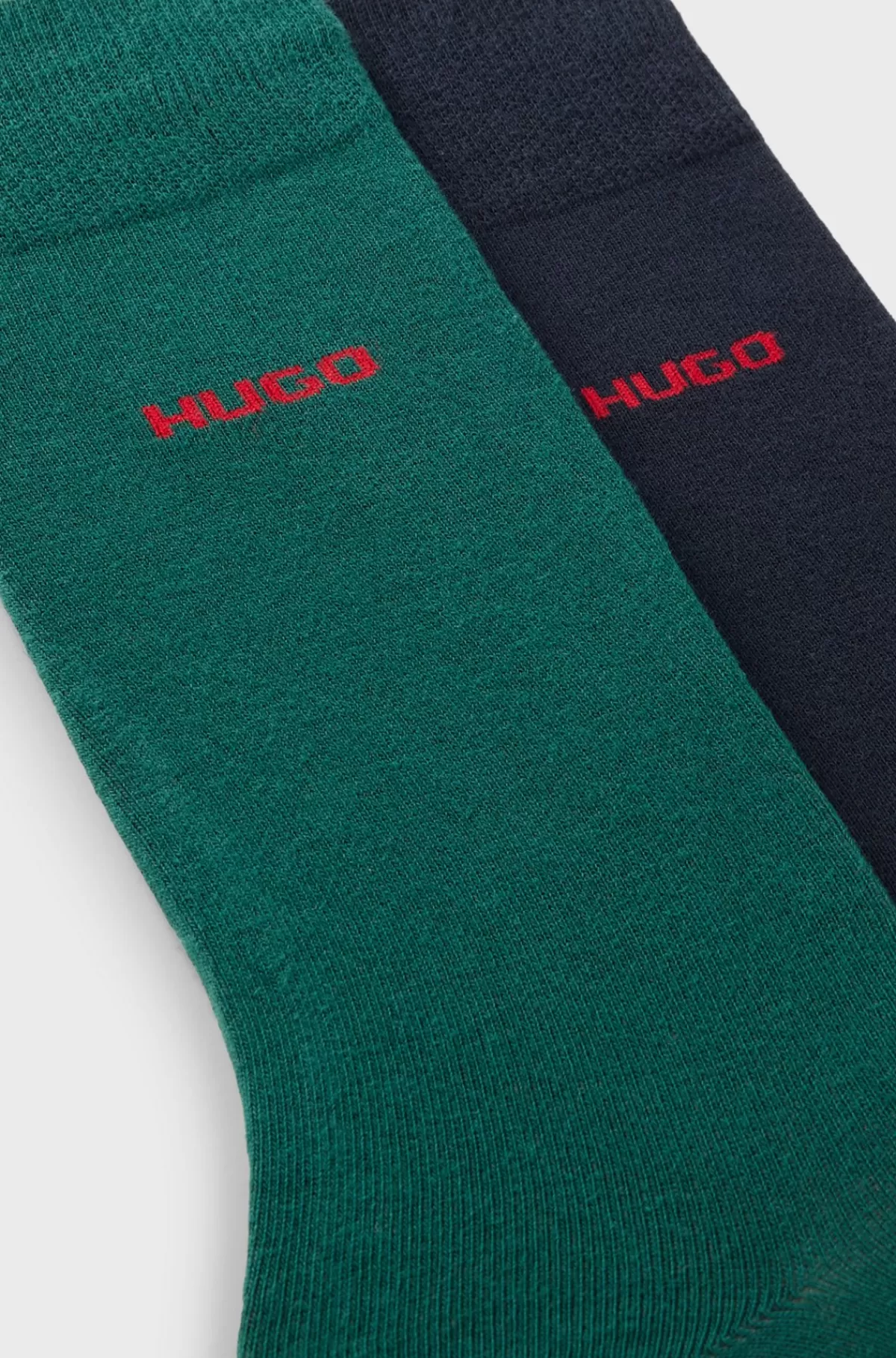 HUGO BOSS Pakke Med To Sæt Strømper I En Bomuldsblanding Mørkegrøn/blå Best Sale