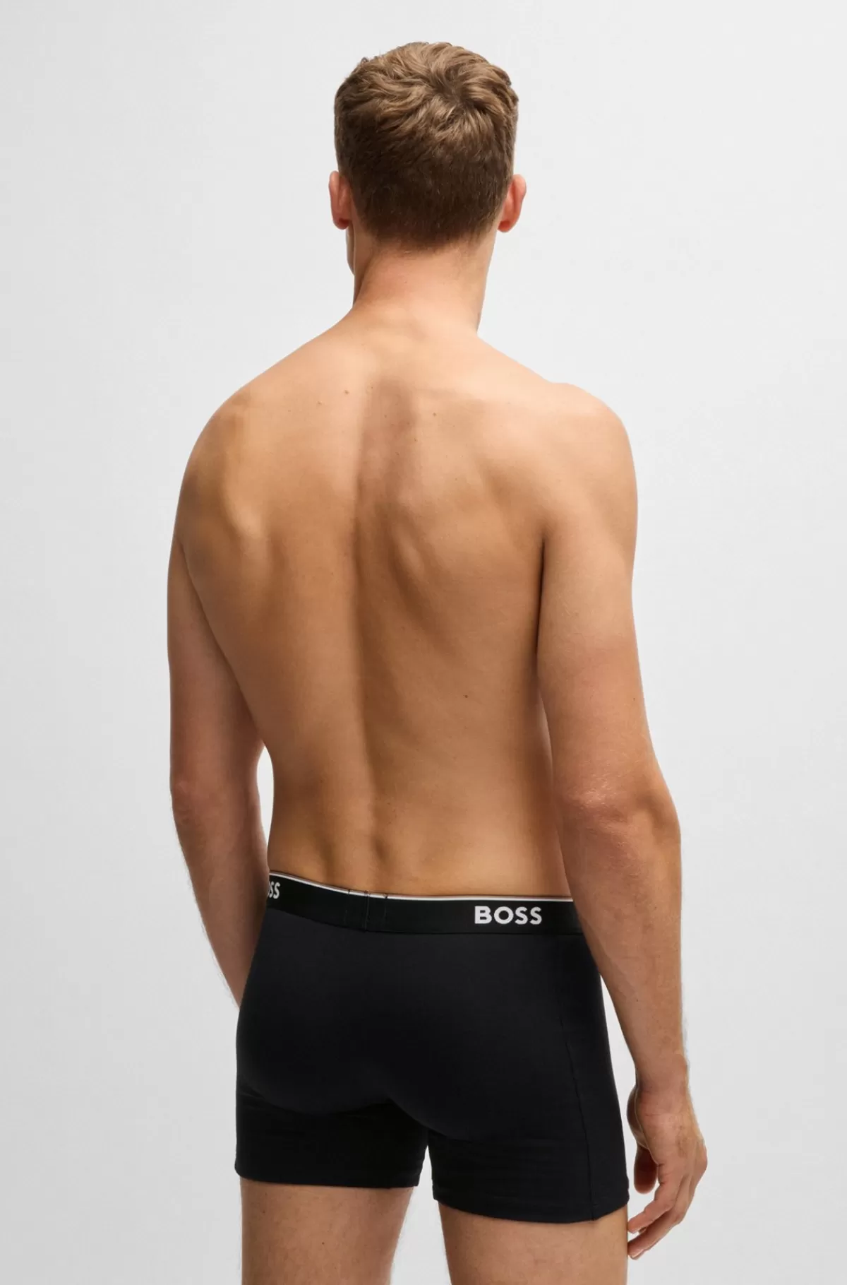 HUGO BOSS Pakke Med Tre Boxer-underbukser I Bomuld Med Stræk Med Logoer Sort New