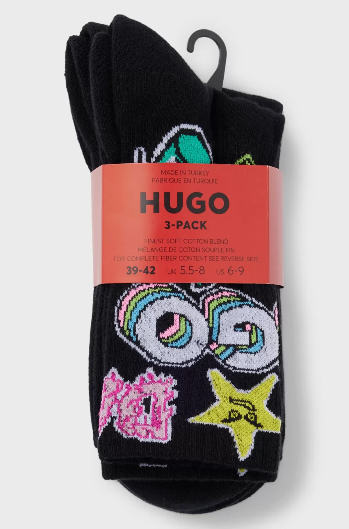 HUGO BOSS Pakke Med Tre Par Korte Strømper I Bomuldsblanding Med Logoer Sort Hot