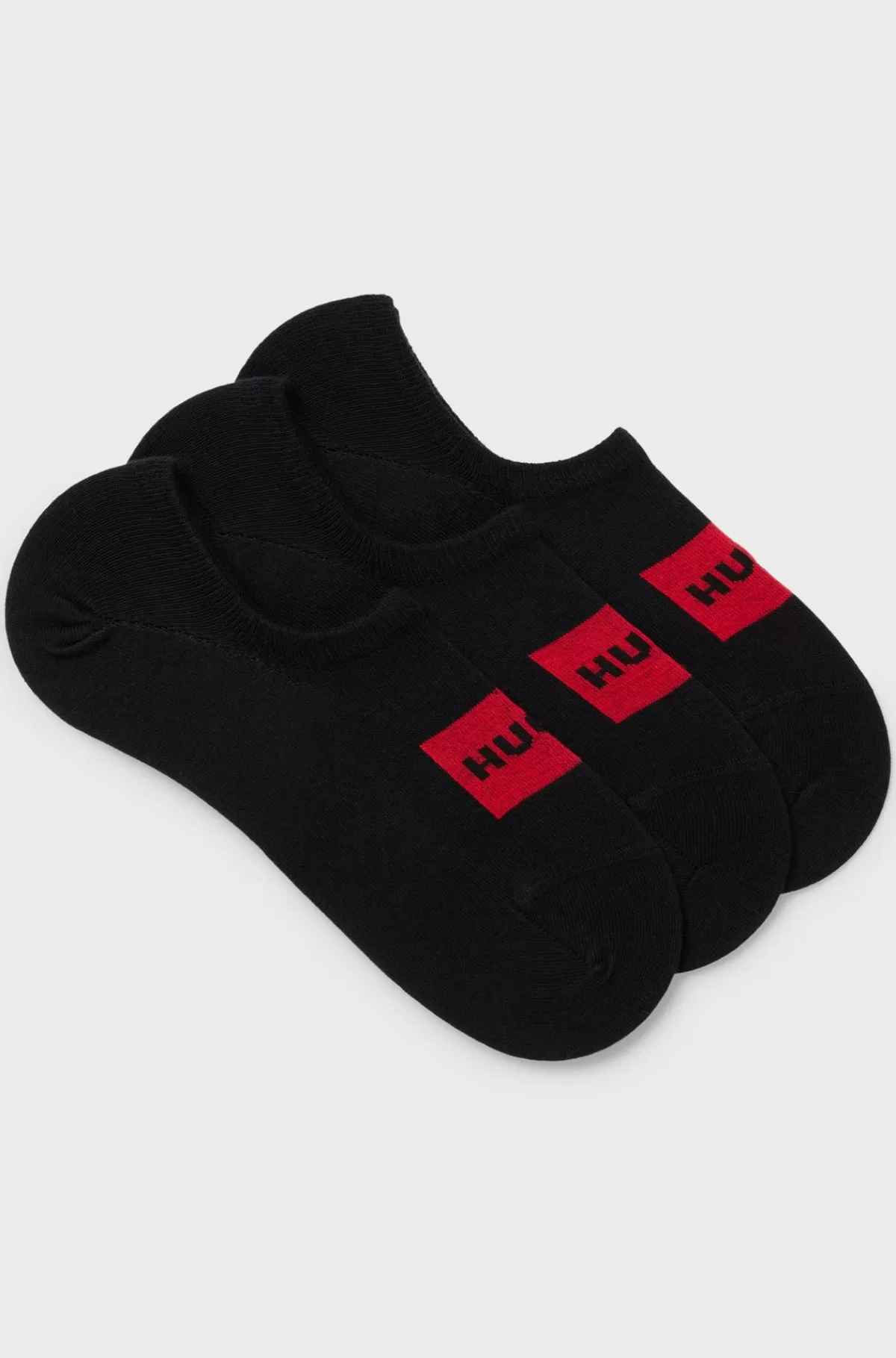 HUGO BOSS Pakke Med Tre Par Sneakersstrømper Med Røde Logomærker Sort Best