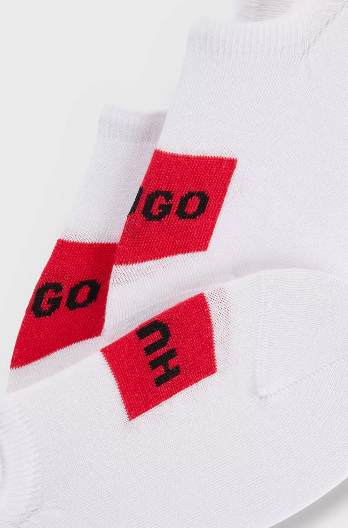 HUGO BOSS Pakke Med Tre Par Sneakersstrømper Med Røde Logomærker Hvid Online