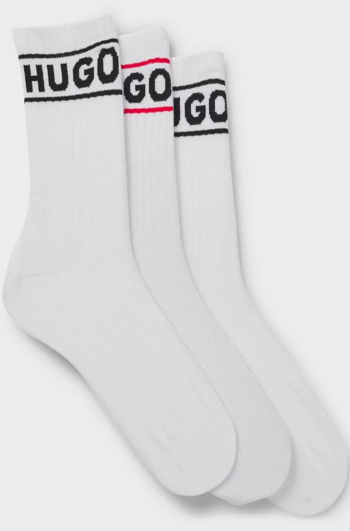 HUGO BOSS Pakke Med Tre Par Sokker Med Logo Hvid Sale