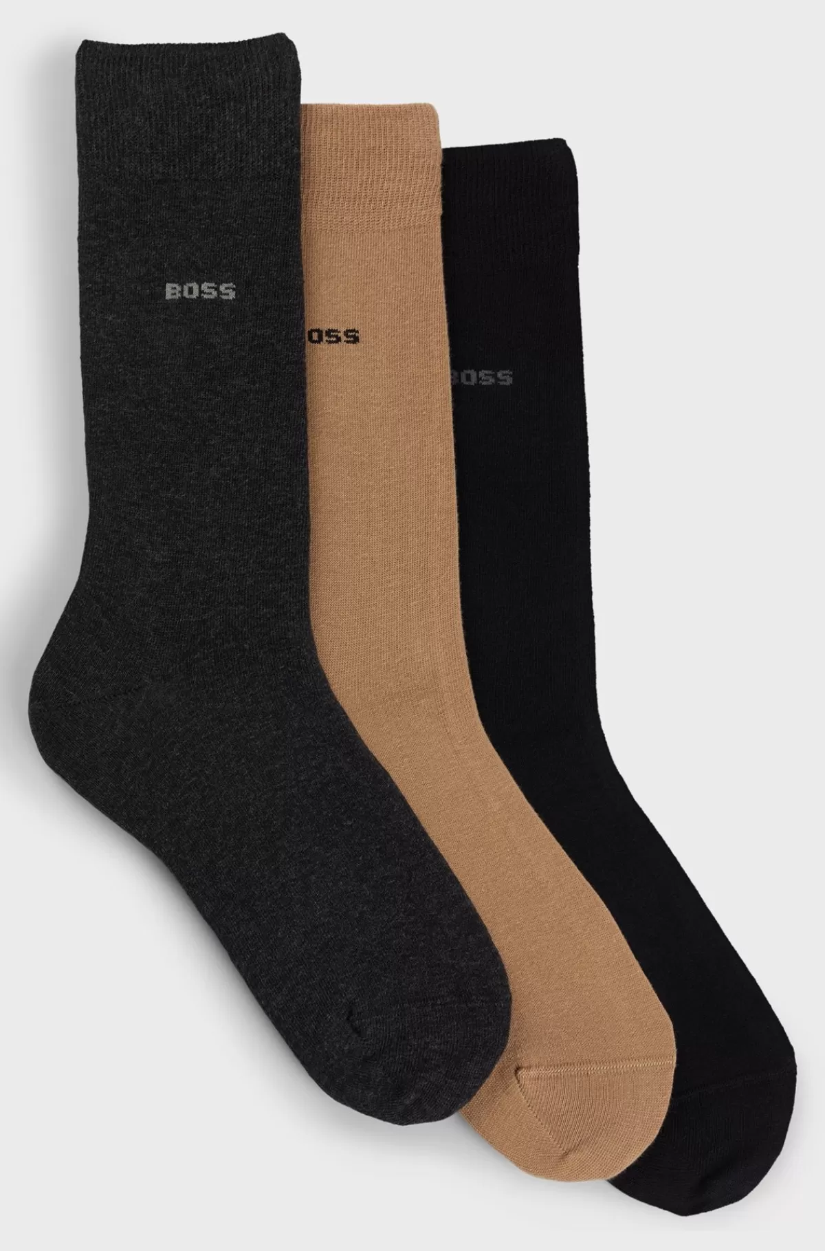 HUGO BOSS Pakke Med Tre Par Strømper I Almindelig Længde - Gavesæt Beige Sale