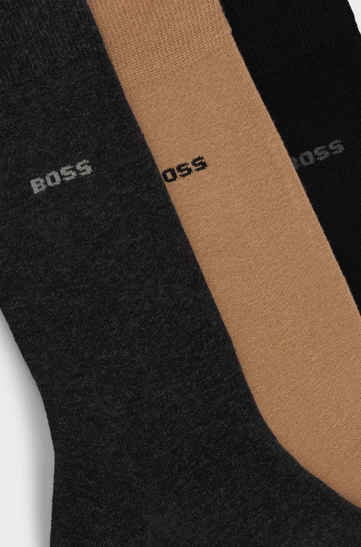 HUGO BOSS Pakke Med Tre Par Strømper I Almindelig Længde - Gavesæt Beige Sale