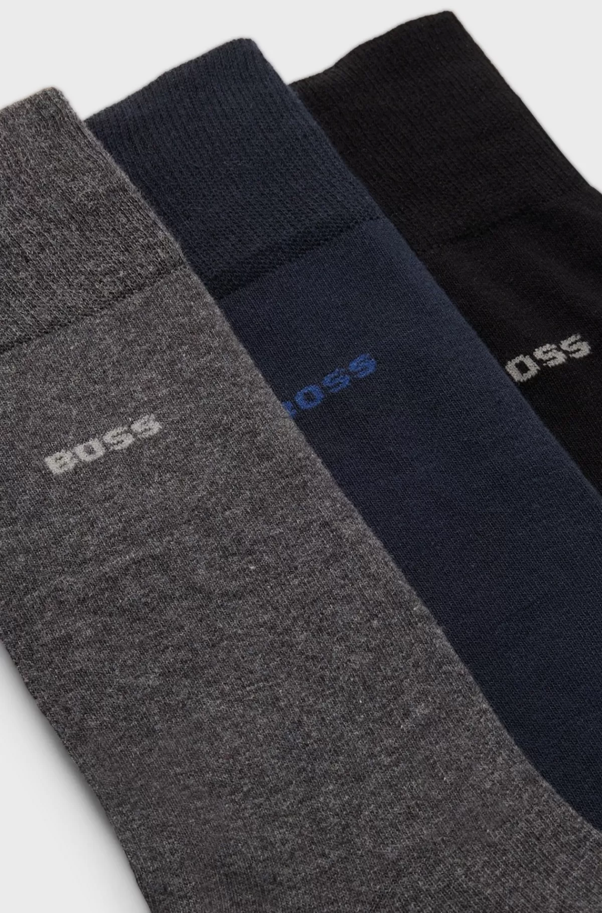 HUGO BOSS Pakke Med Tre Par Strømper I Almindelig Længde - Gavesæt Sort/grå/blå Shop