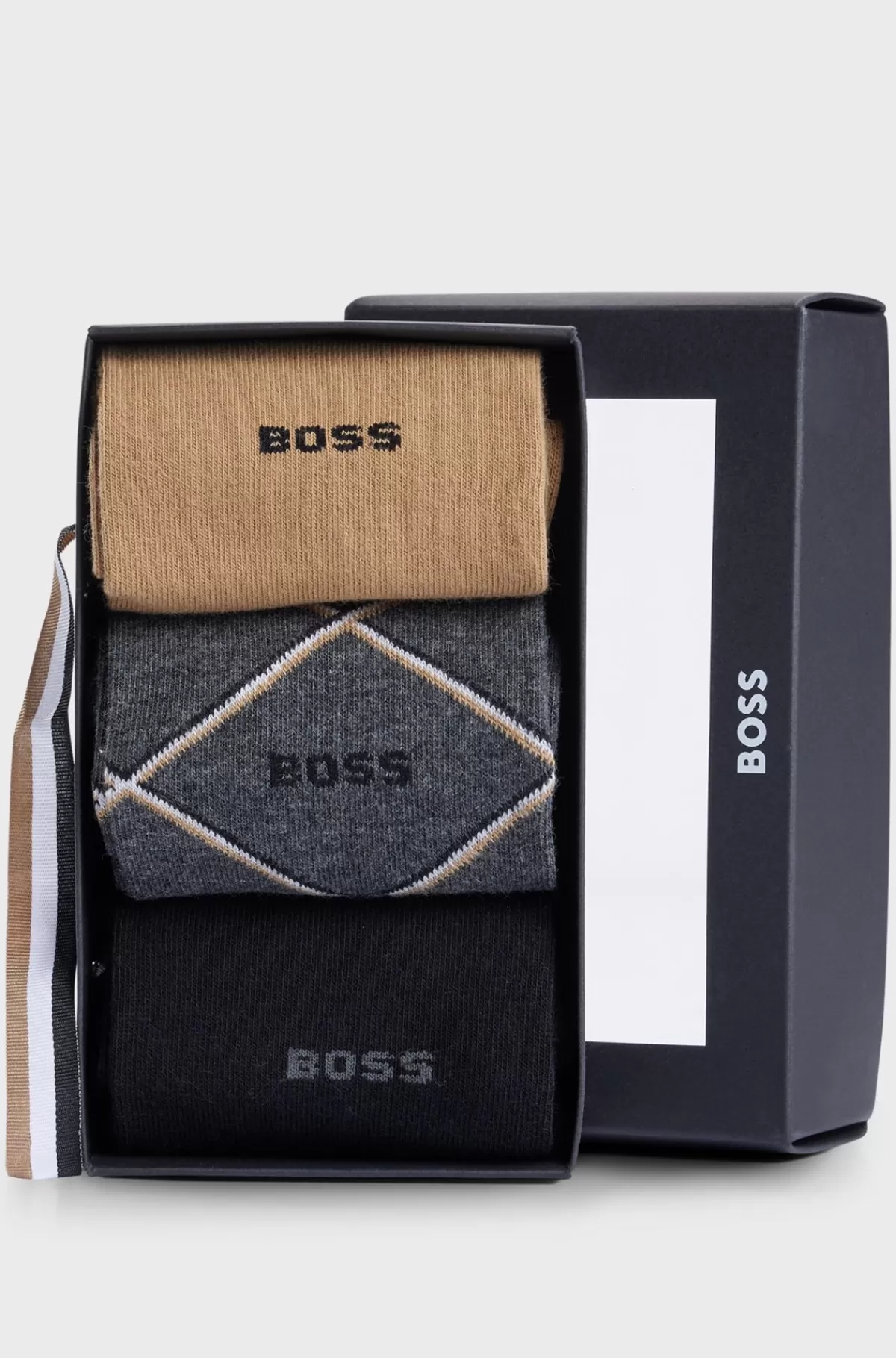 HUGO BOSS Pakke Med Tre Par Strømper I Almindelig Længde Fremstillet I En Bomuldsblanding Grå / Beige / Sort Sale