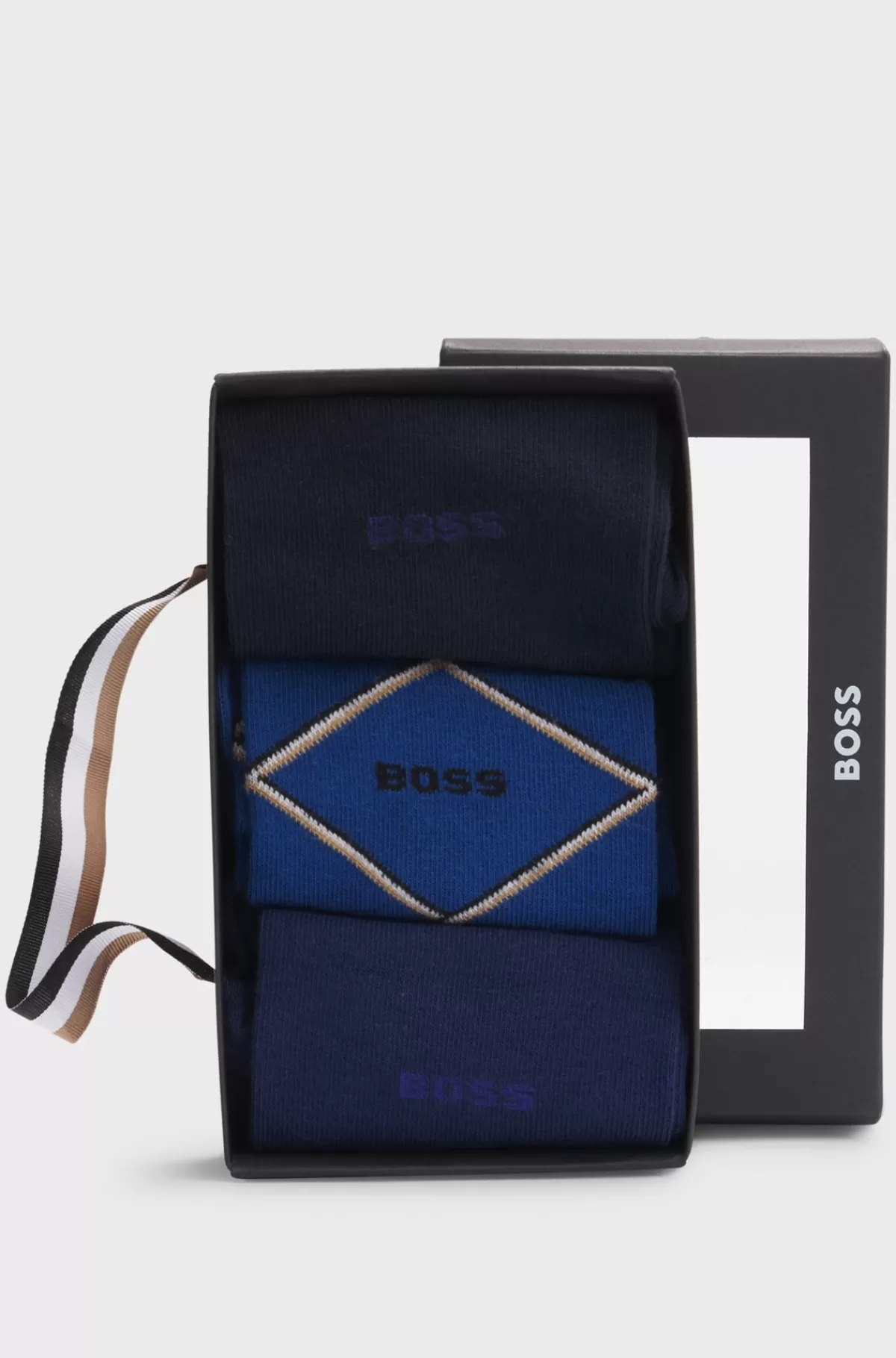 HUGO BOSS Pakke Med Tre Par Strømper I Almindelig Længde Fremstillet I En Bomuldsblanding Blå Hot
