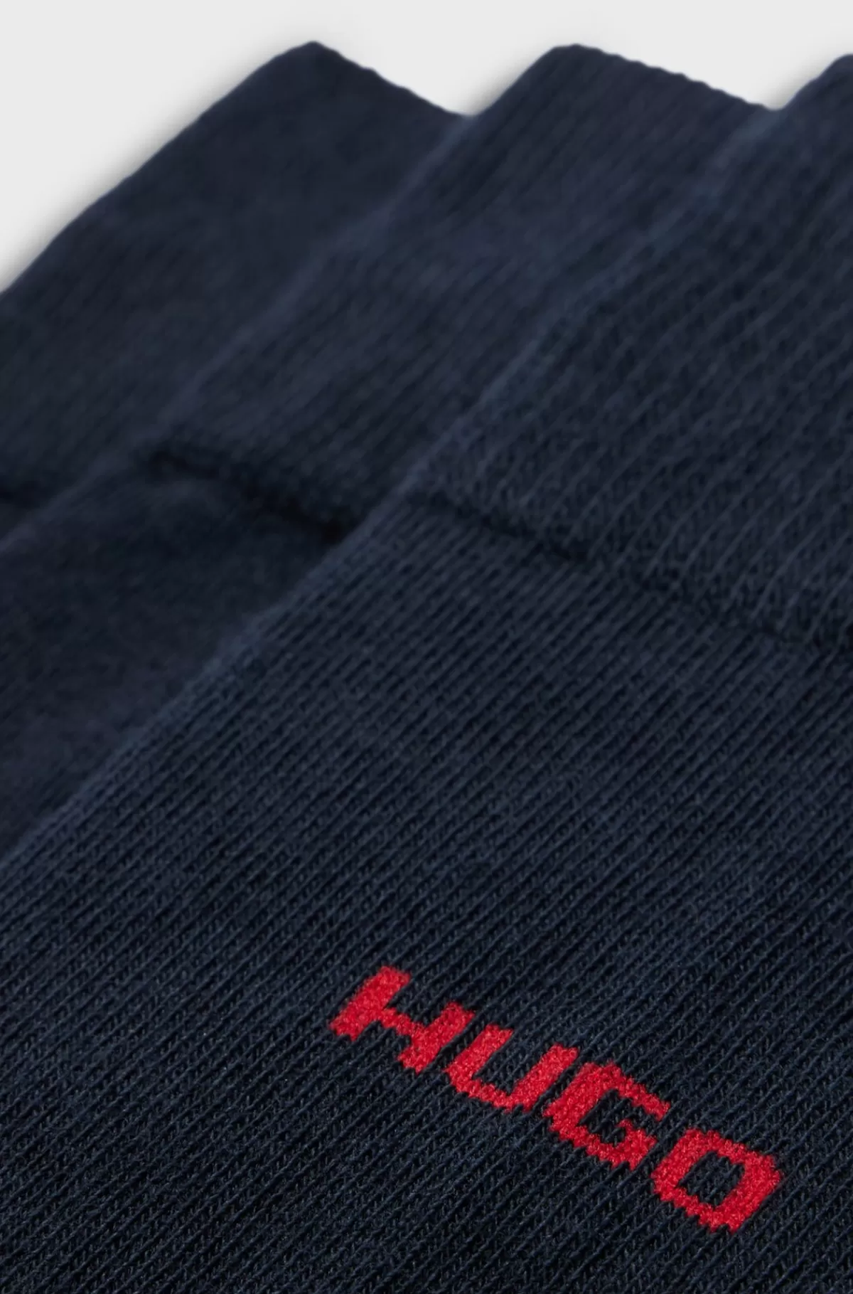 HUGO BOSS Pakke Med Tre Par Strømper I Almindelig Længde Med Logodetaljer Mørkeblå Sale