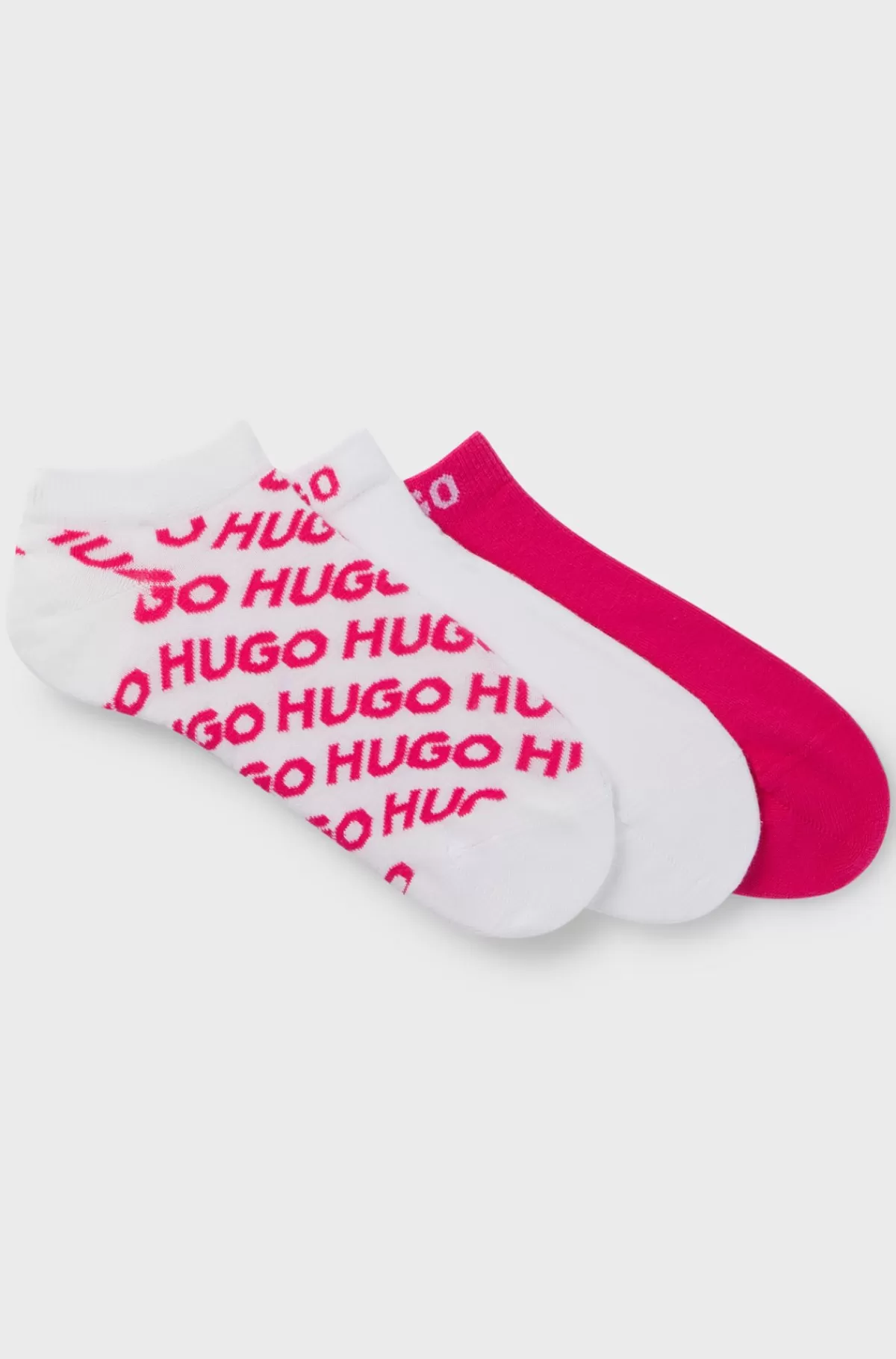 HUGO BOSS Pakke Med Tre Par Strømper I En Bomuldsblanding Hvid / Pink Hot