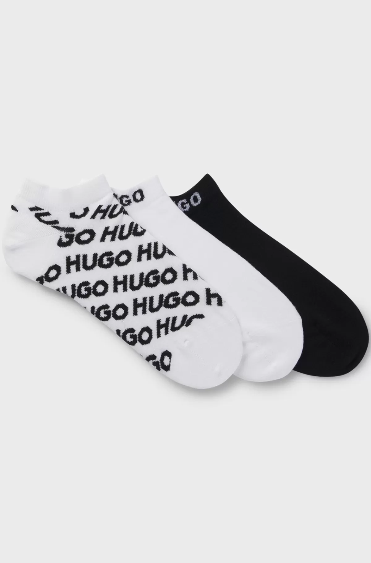 HUGO BOSS Pakke Med Tre Par Strømper I En Bomuldsblanding Hvid/sort Online