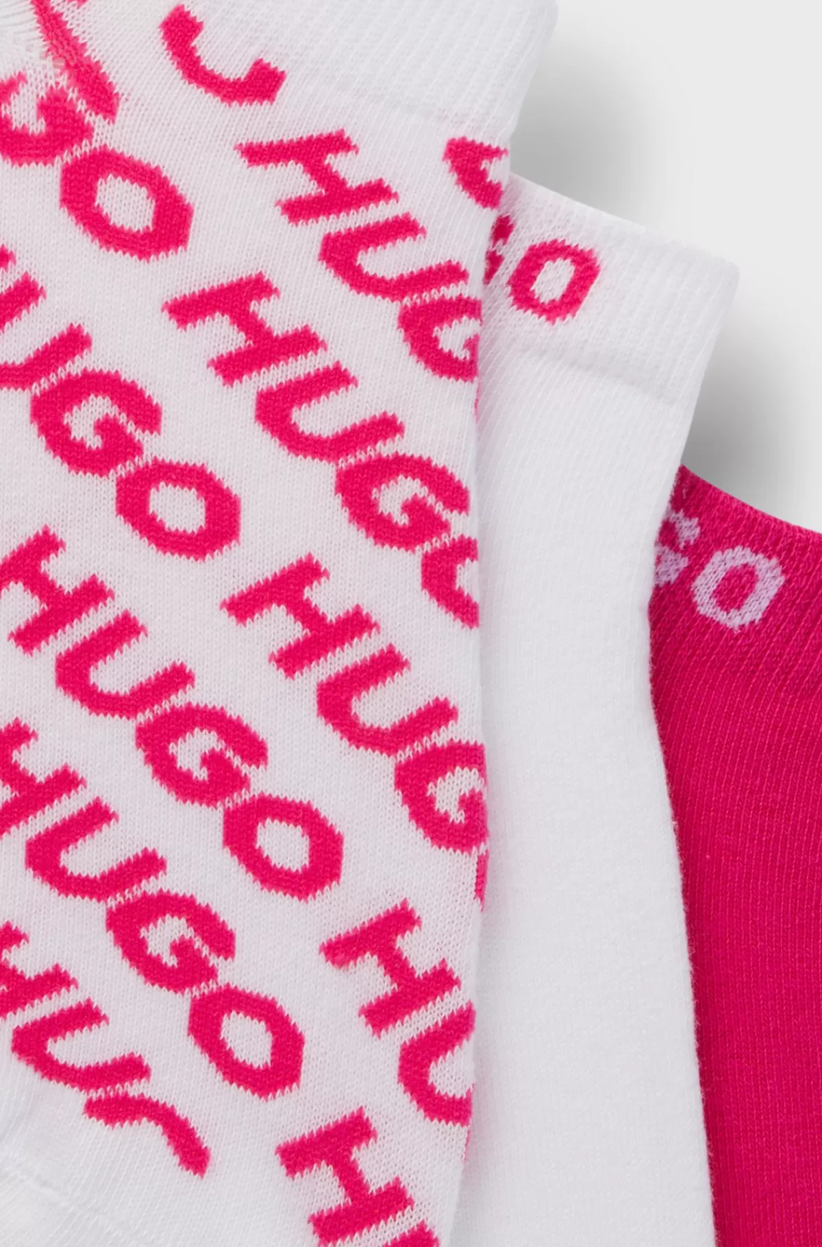 HUGO BOSS Pakke Med Tre Par Strømper I En Bomuldsblanding Hvid / Pink Hot