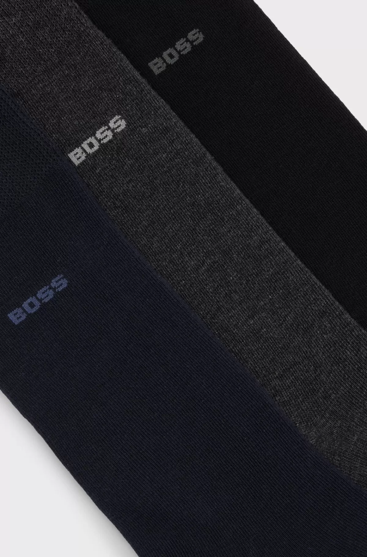 HUGO BOSS Pakke Med Tre Par Strømper I Stof Med Stræk I Almindelig Længde Sort/grå/blå Sale