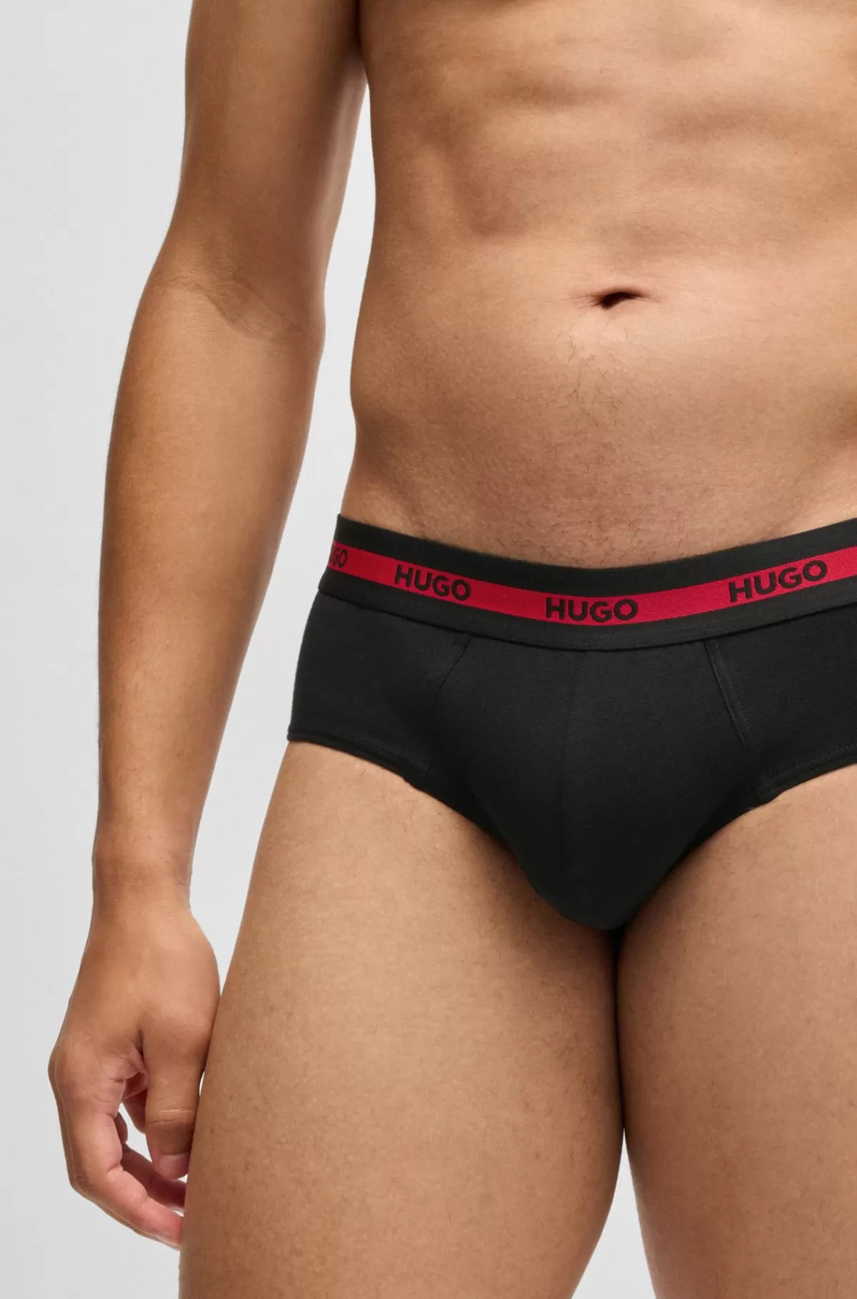 HUGO BOSS Pakke Med Tre Par Underbukser I Bomuld Med Stræk Og Logolinning Sort Fashion