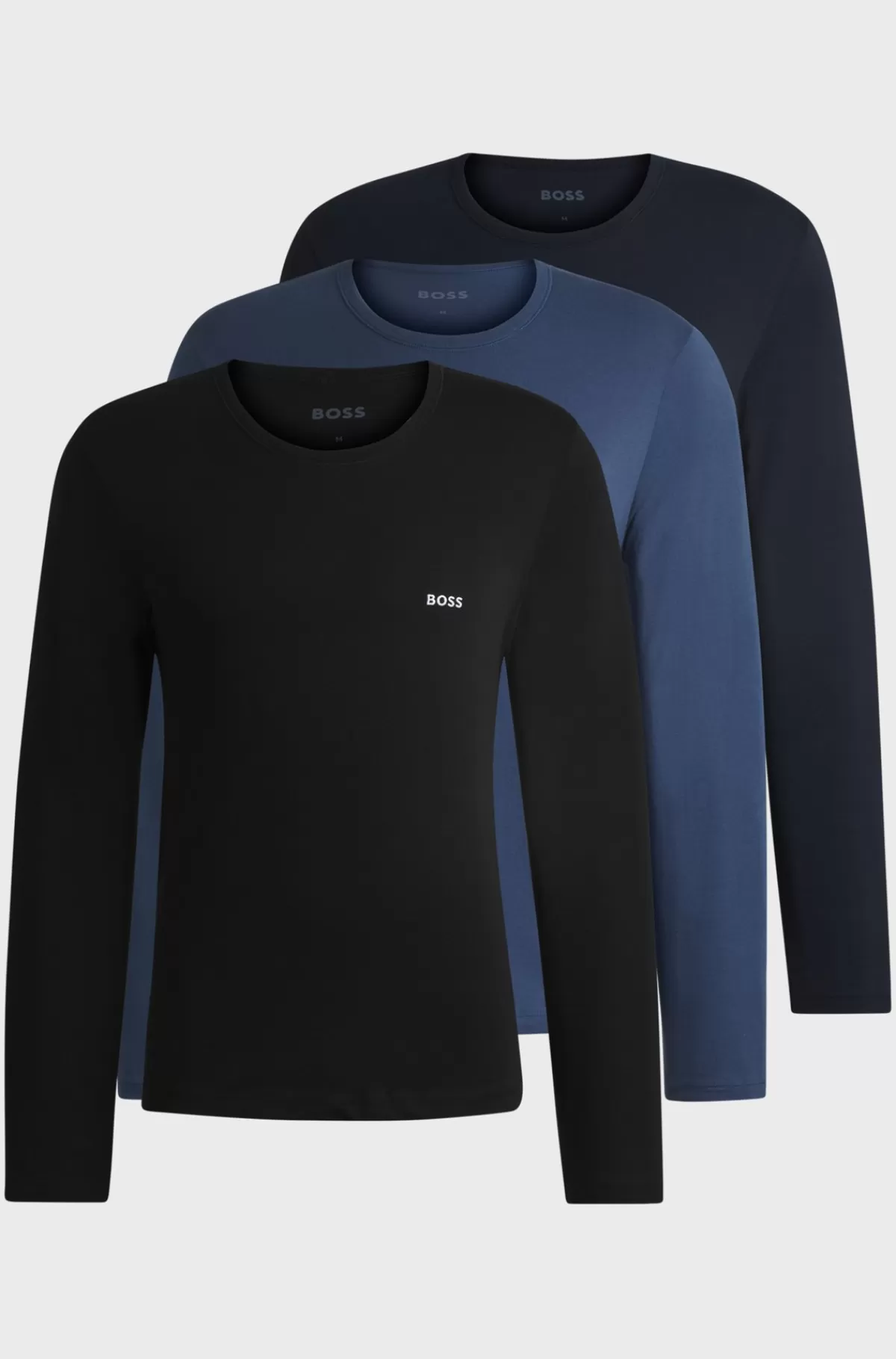 HUGO BOSS Pakke Med Tre Undertrøje-T-shirts I Bomuld Og Med Logo Sort/blå Flash Sale