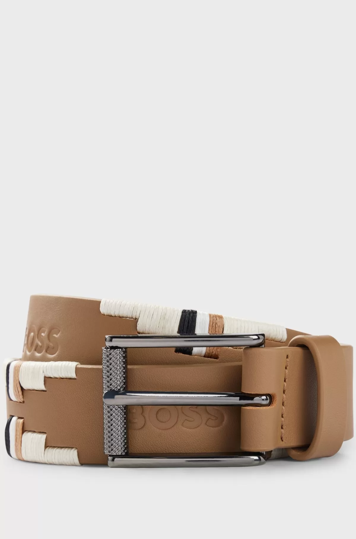 HUGO BOSS Polobælte Til Hestesport Med Broderet Mønster Beige Fashion