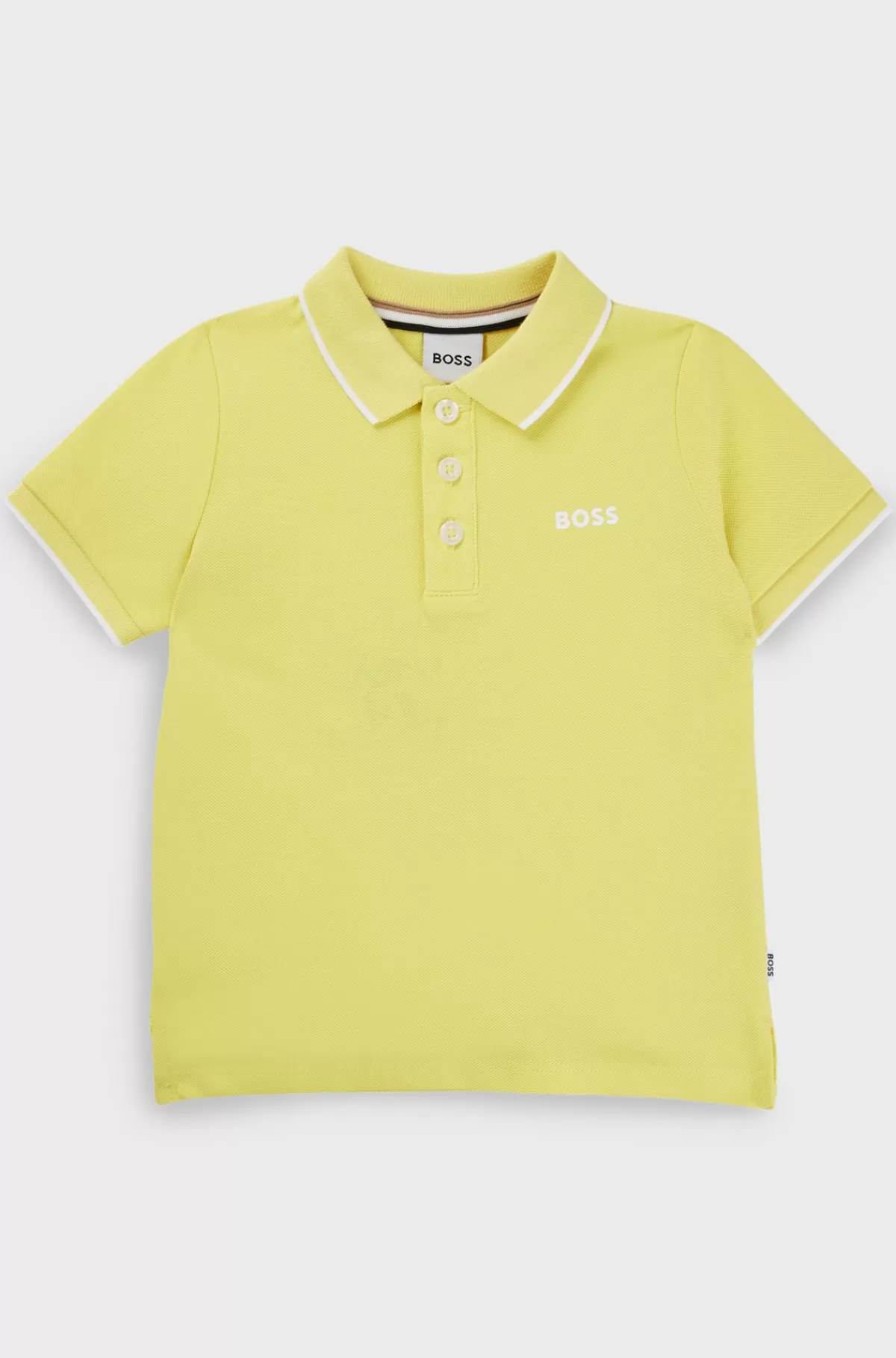 HUGO BOSS Poloshirt I Bomuldspiqué Med Logo Og Striber Til Børn Gul Fashion