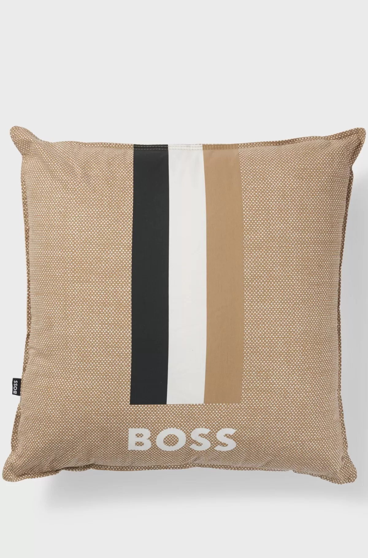HUGO BOSS Pude Med Logoprint Og Signaturstriber Beige Clearance