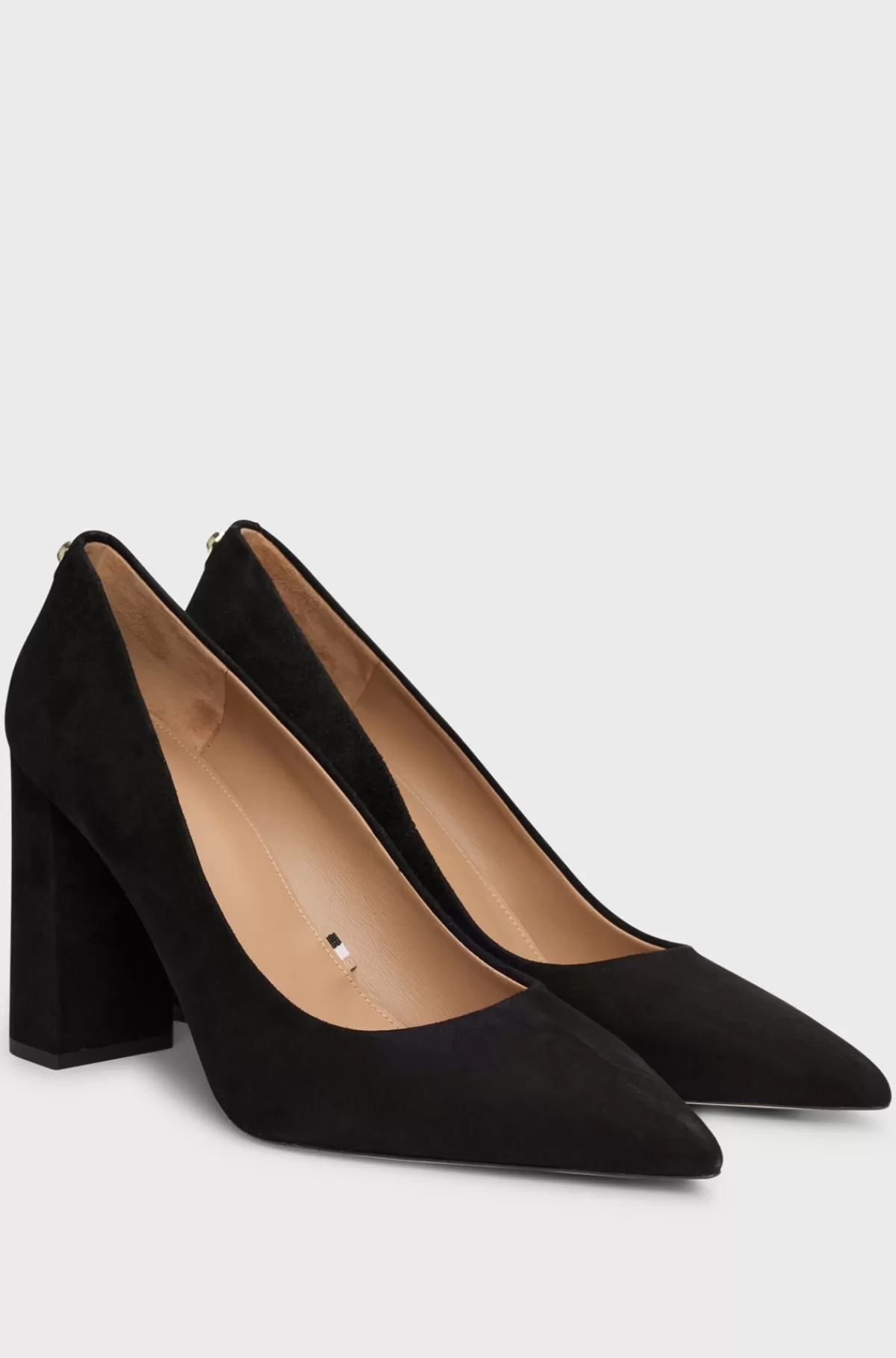 HUGO BOSS Pumps I Ruskind Med 9 Cm Blokhæl Sort Discount