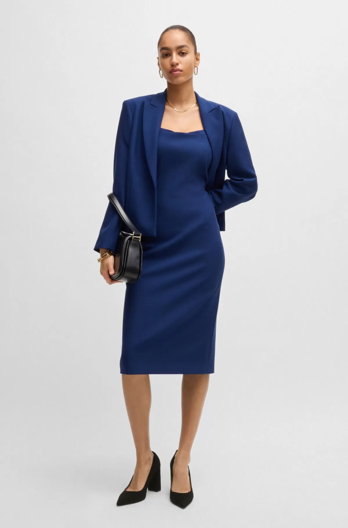 HUGO BOSS Pumps I Ruskind Med 9 Cm Blokhæl Sort Discount