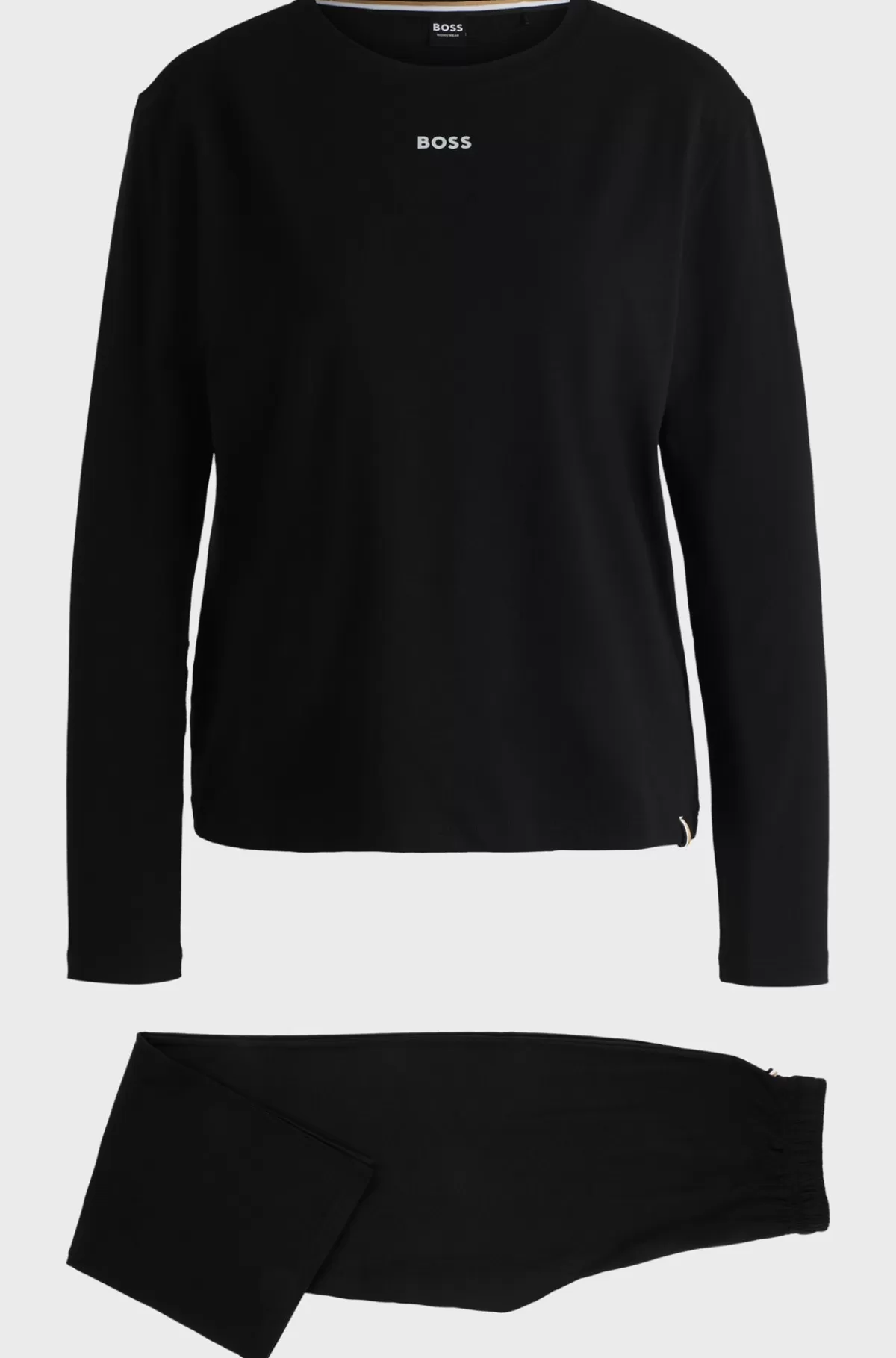 HUGO BOSS Pyjamas I Bomuldsjersey Med Stræk Og Logo Sort Outlet