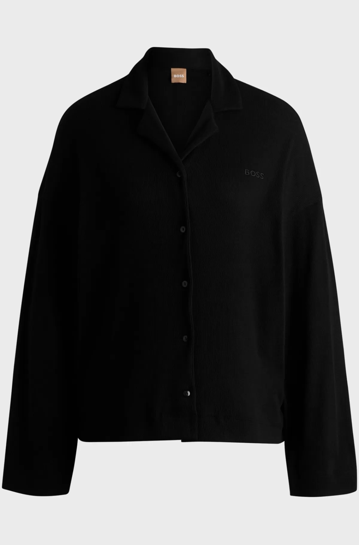 HUGO BOSS Pyjamas Med Logobroderi I Bomuld Med Ribstruktur Sort Online
