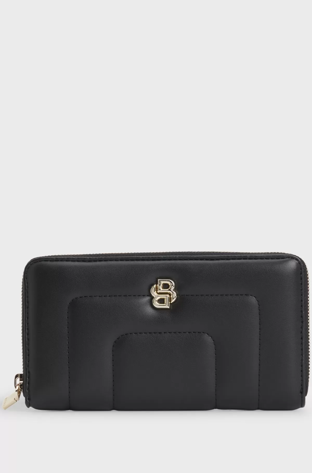 HUGO BOSS Quiltet Pung I Imiteret Læder Med Dobbelt B-monogram Sort Sale