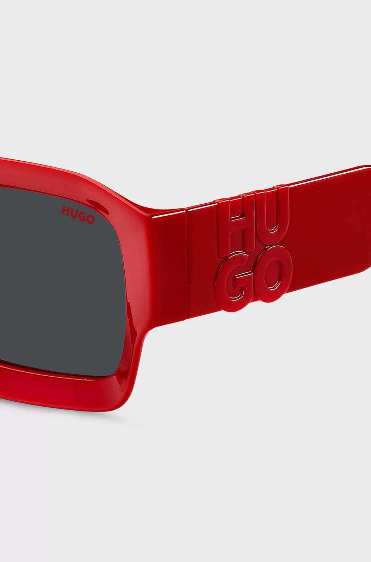HUGO BOSS e Solbriller Med Logoer På Brillestængerne Rød Flash Sale